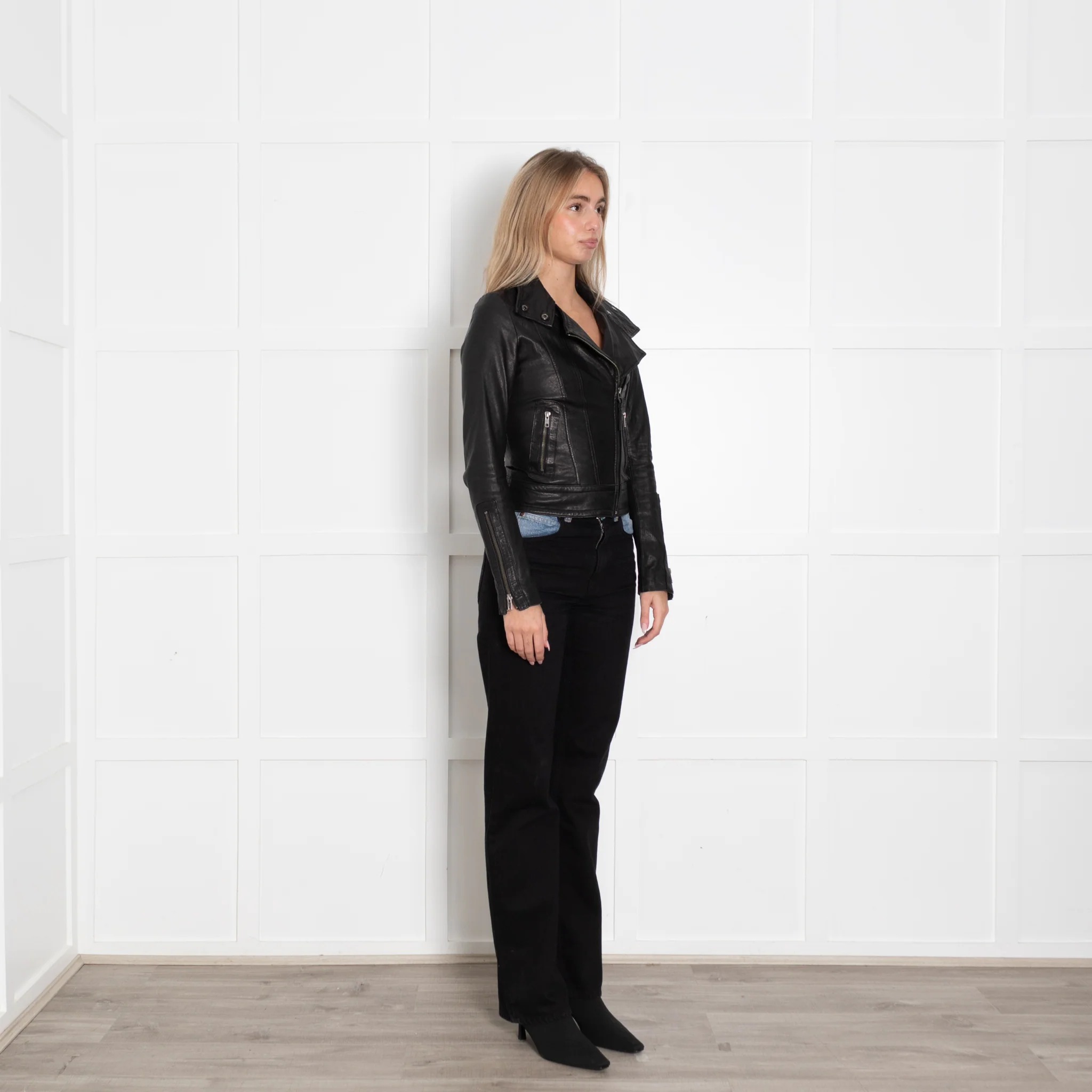 Mackage Black Leather Biker Jacket - Image 7
