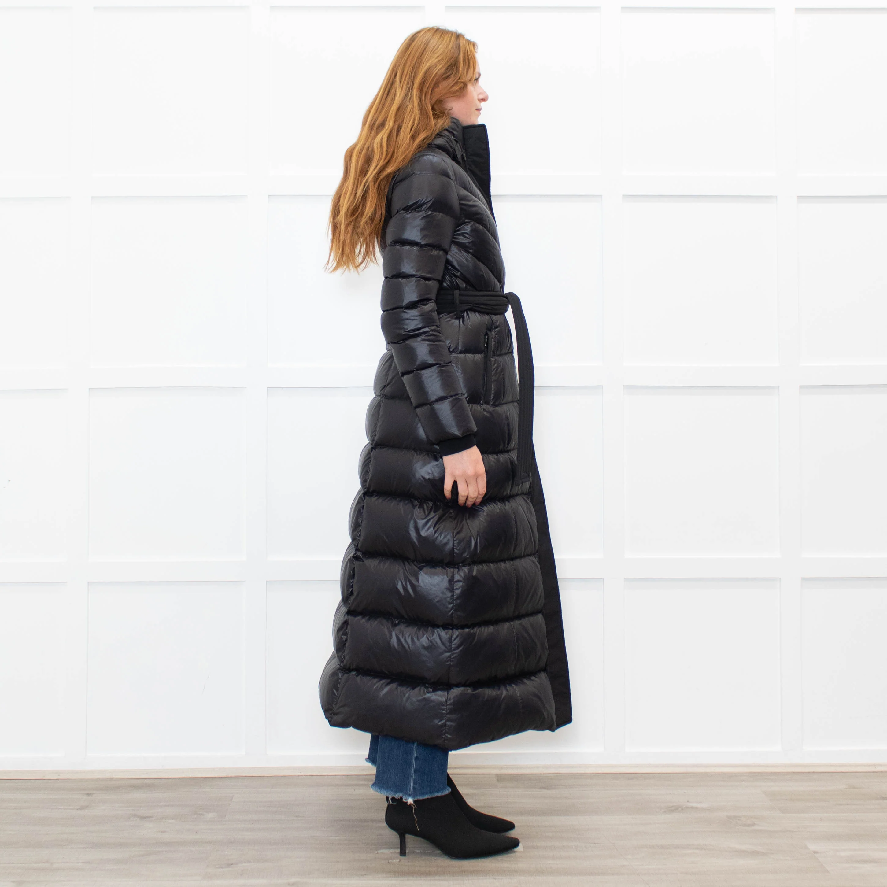 Mackage Black Quilted Belted Long Coat - Image 6