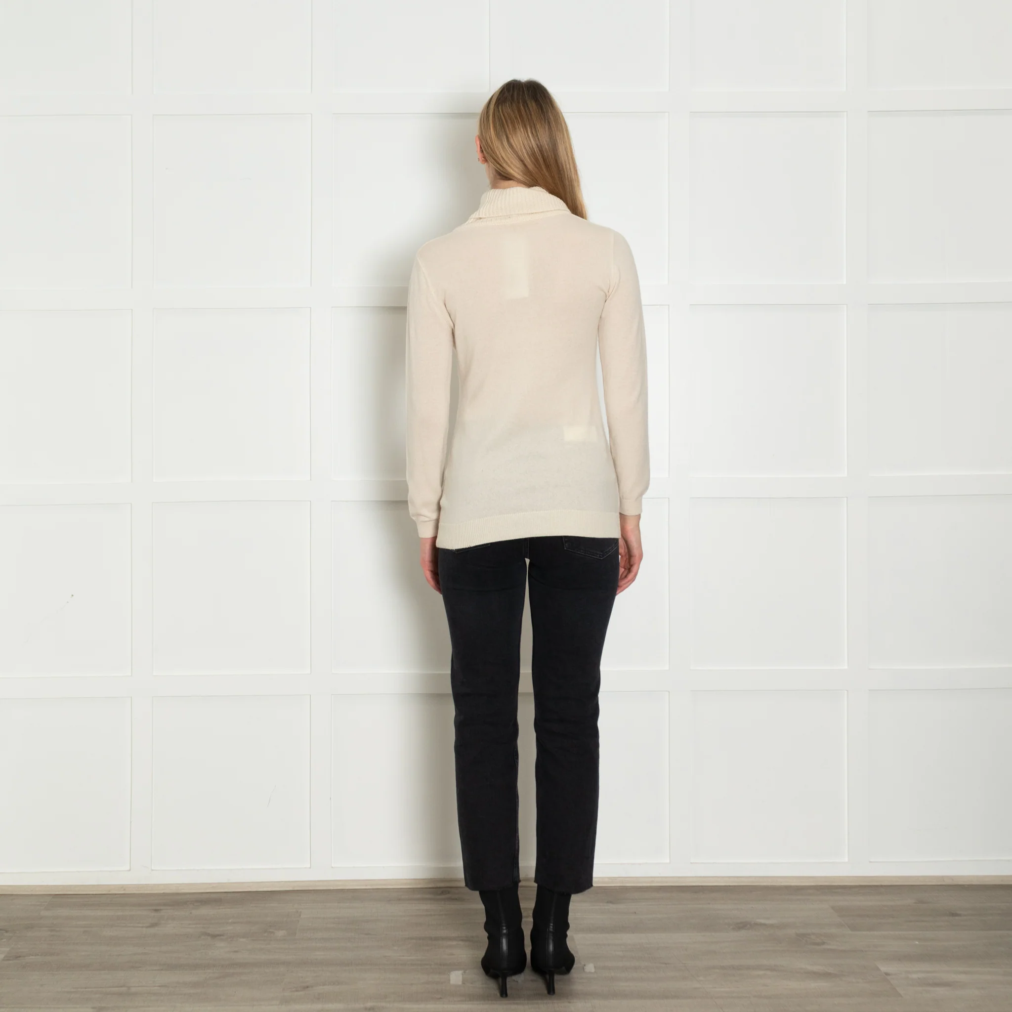 Madeleine Cream Cashmere Blend Rollneck - Image 5