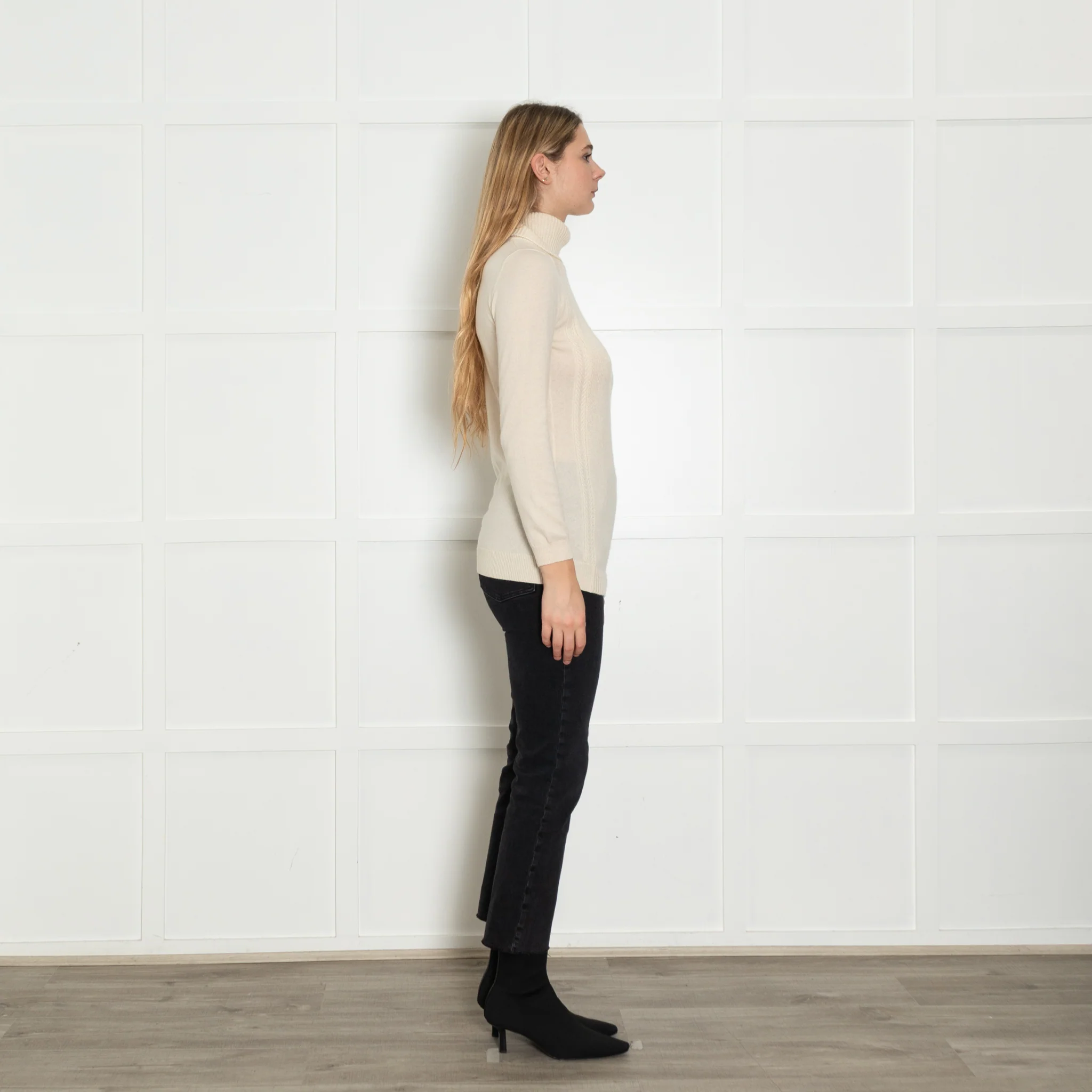 Madeleine Cream Cashmere Blend Rollneck - Image 6