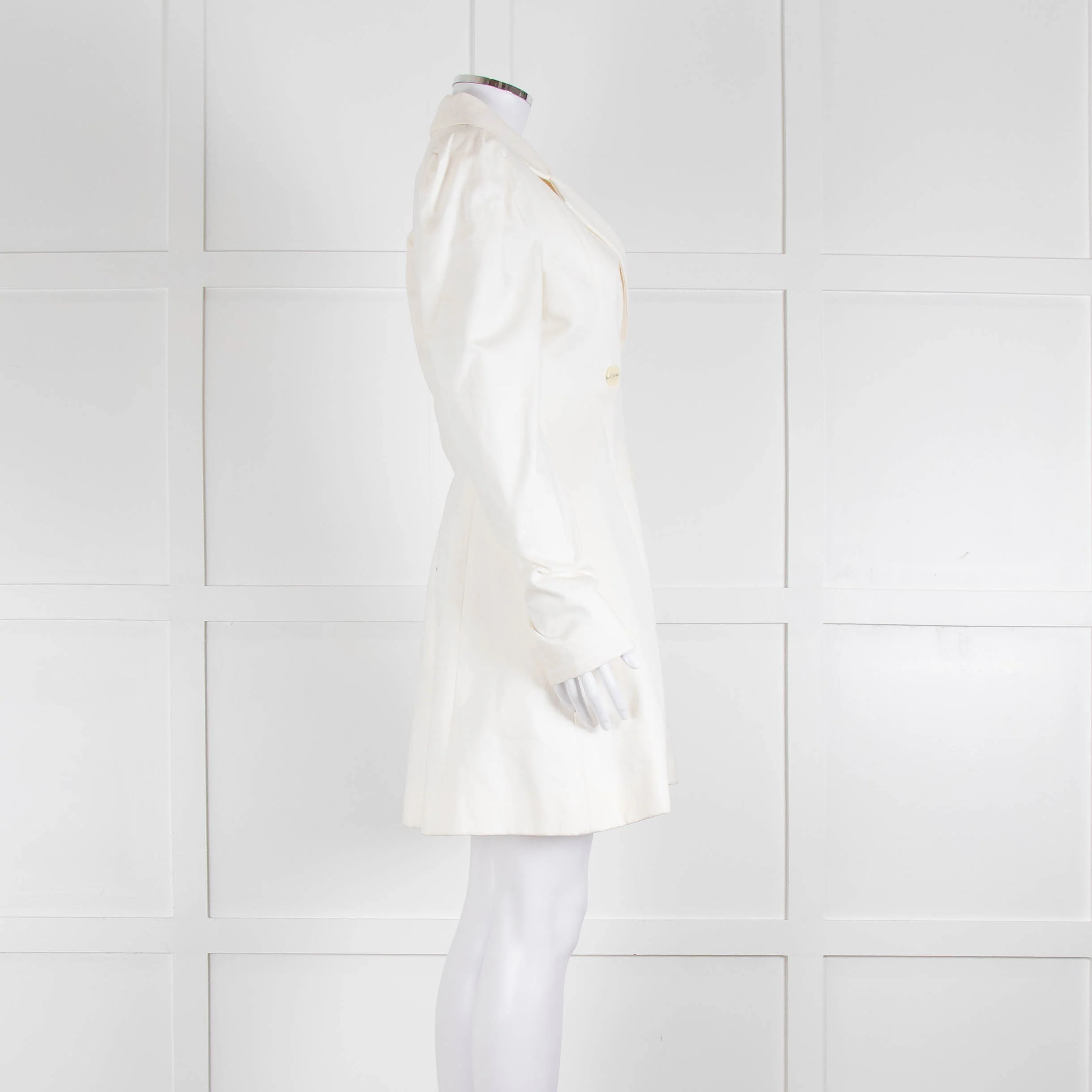 Maggie Marilyn Cream Twill Blazer With Pleated Shoulders - Image 3