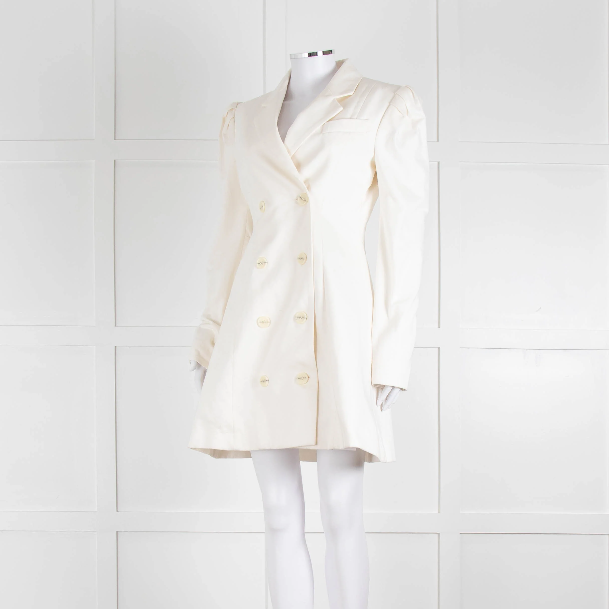 Maggie Marilyn Cream Twill Blazer With Pleated Shoulders - Image 8