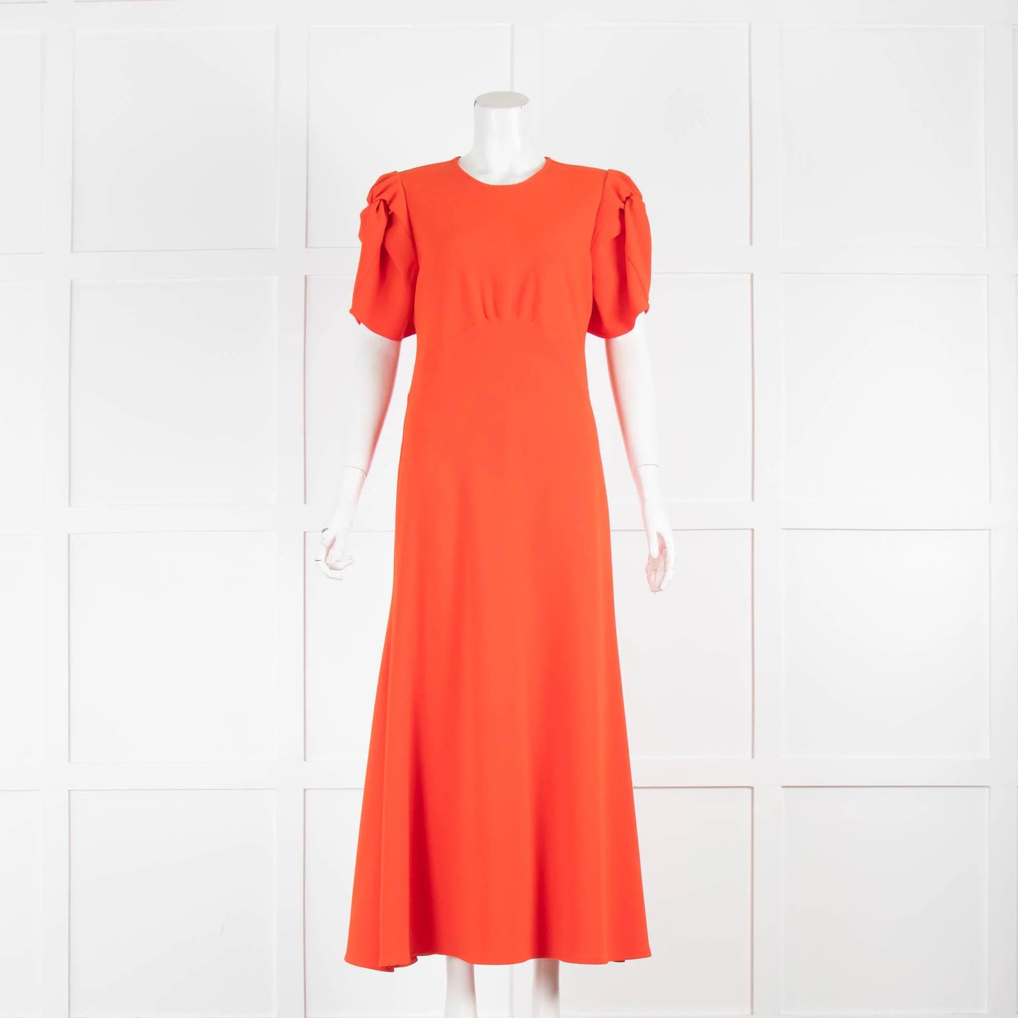 Maggie Marilyn Orange Ruched Sleeve Midi Dress