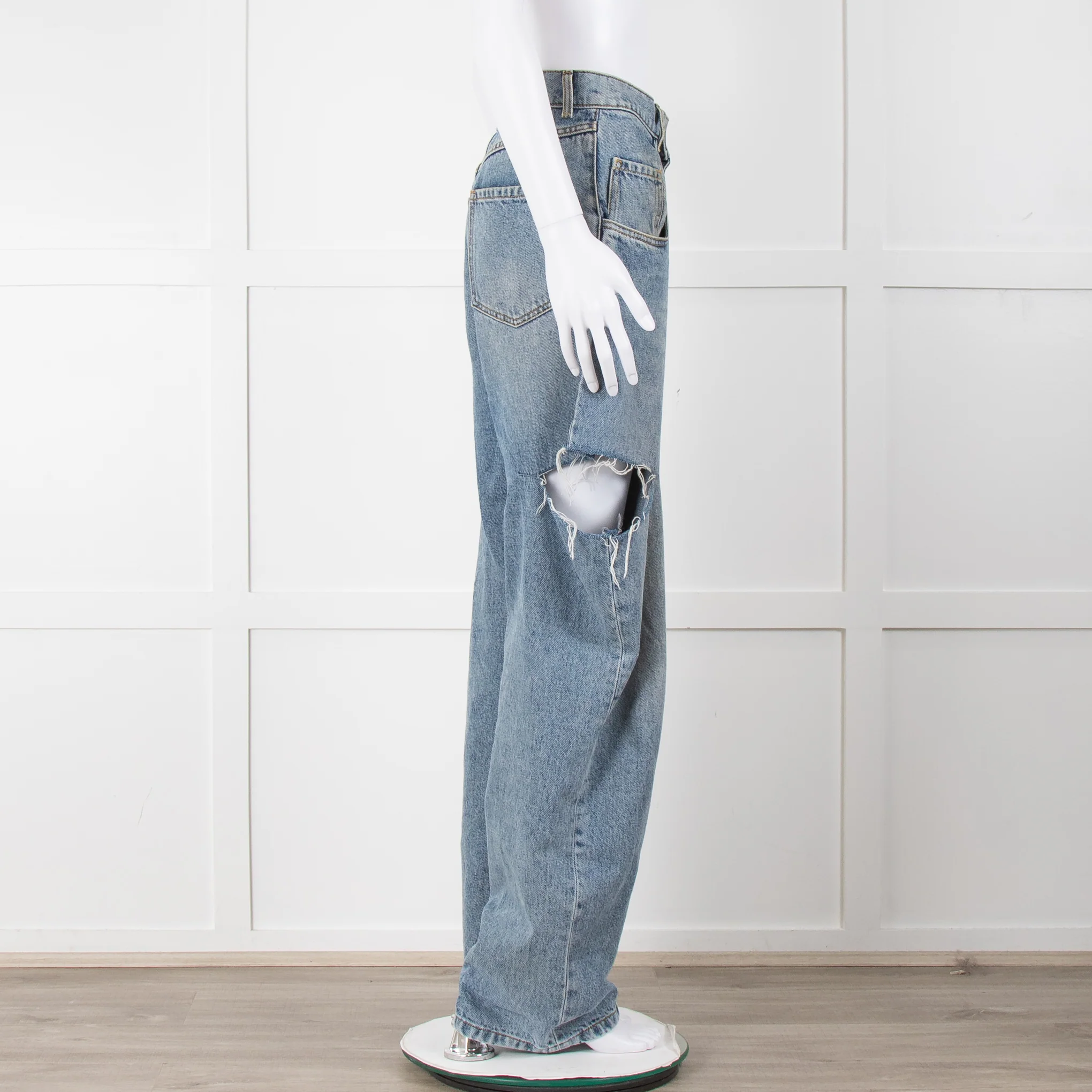 Maison Margiela Blue Denim Slash Leg Jeans - Image 3