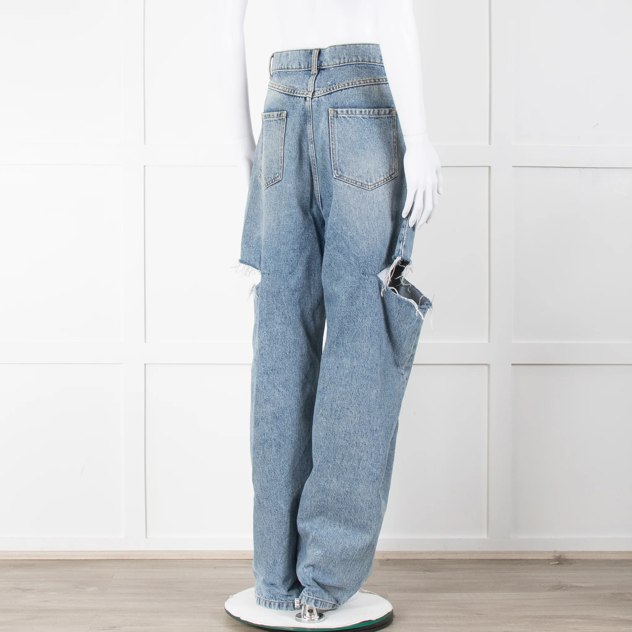 Maison Margiela Blue Denim Slash Leg Jeans - Image 4