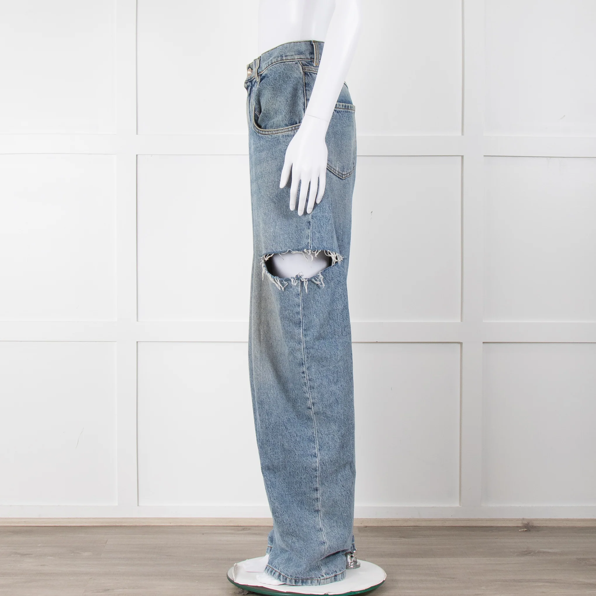 Maison Margiela Blue Denim Slash Leg Jeans - Image 7