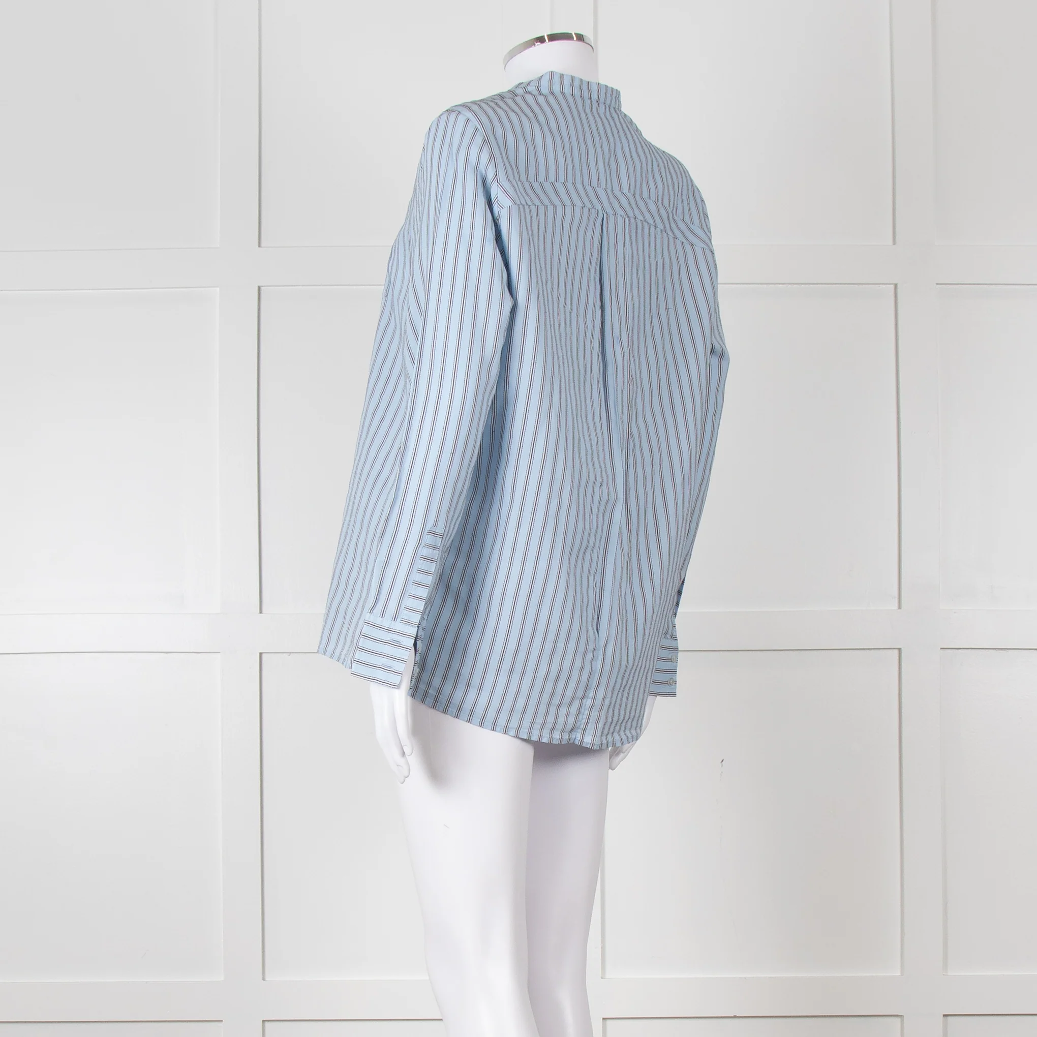 Maison Sarah Lavoine Blue Black Striped Shirt - Image 6