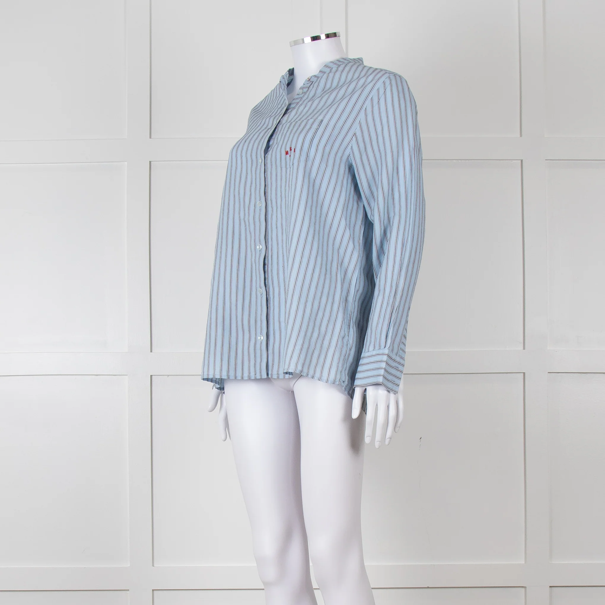 Maison Sarah Lavoine Blue Black Striped Shirt - Image 8