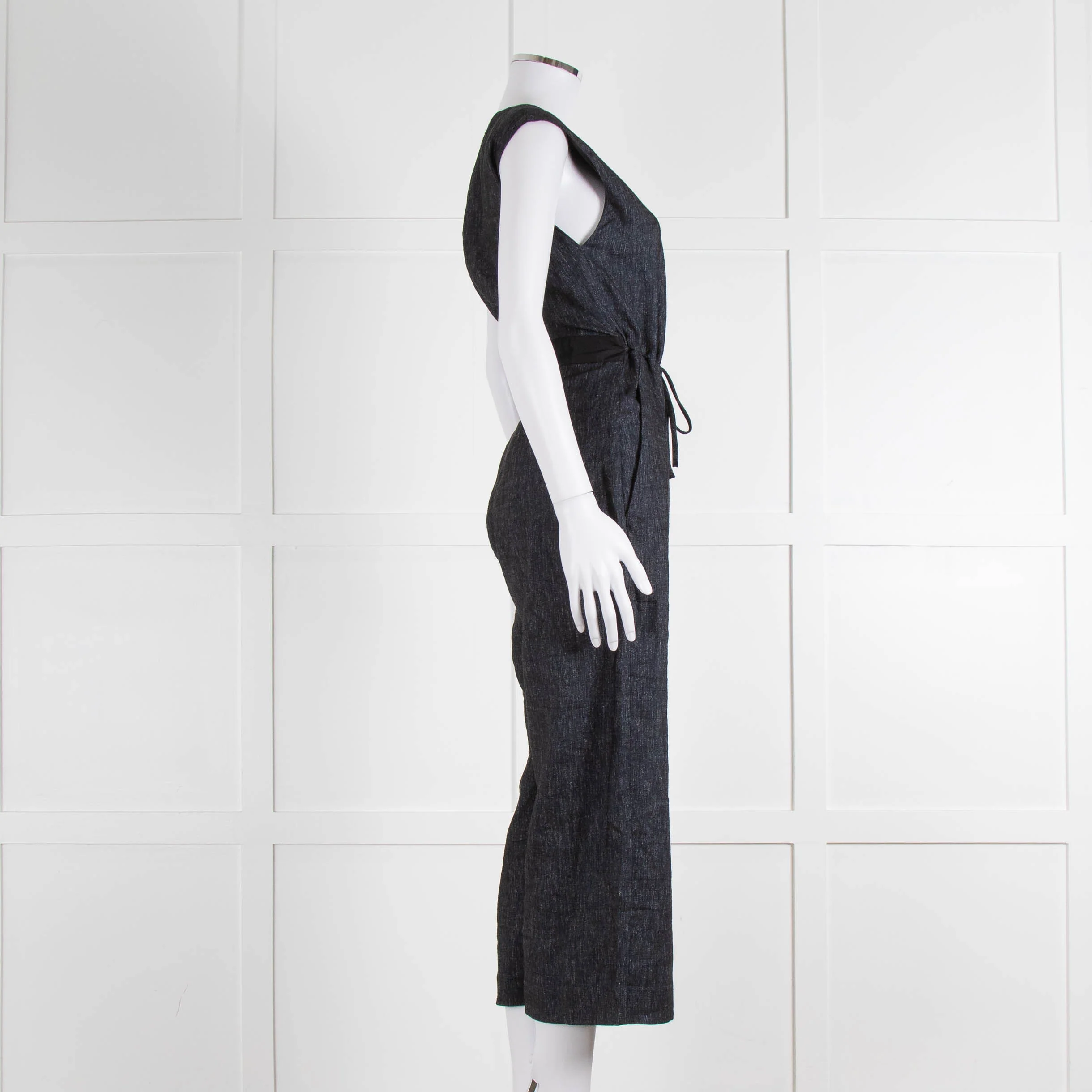 Maiyet Dark Blue Fleck Sleeveless Jumpsuit - Image 3