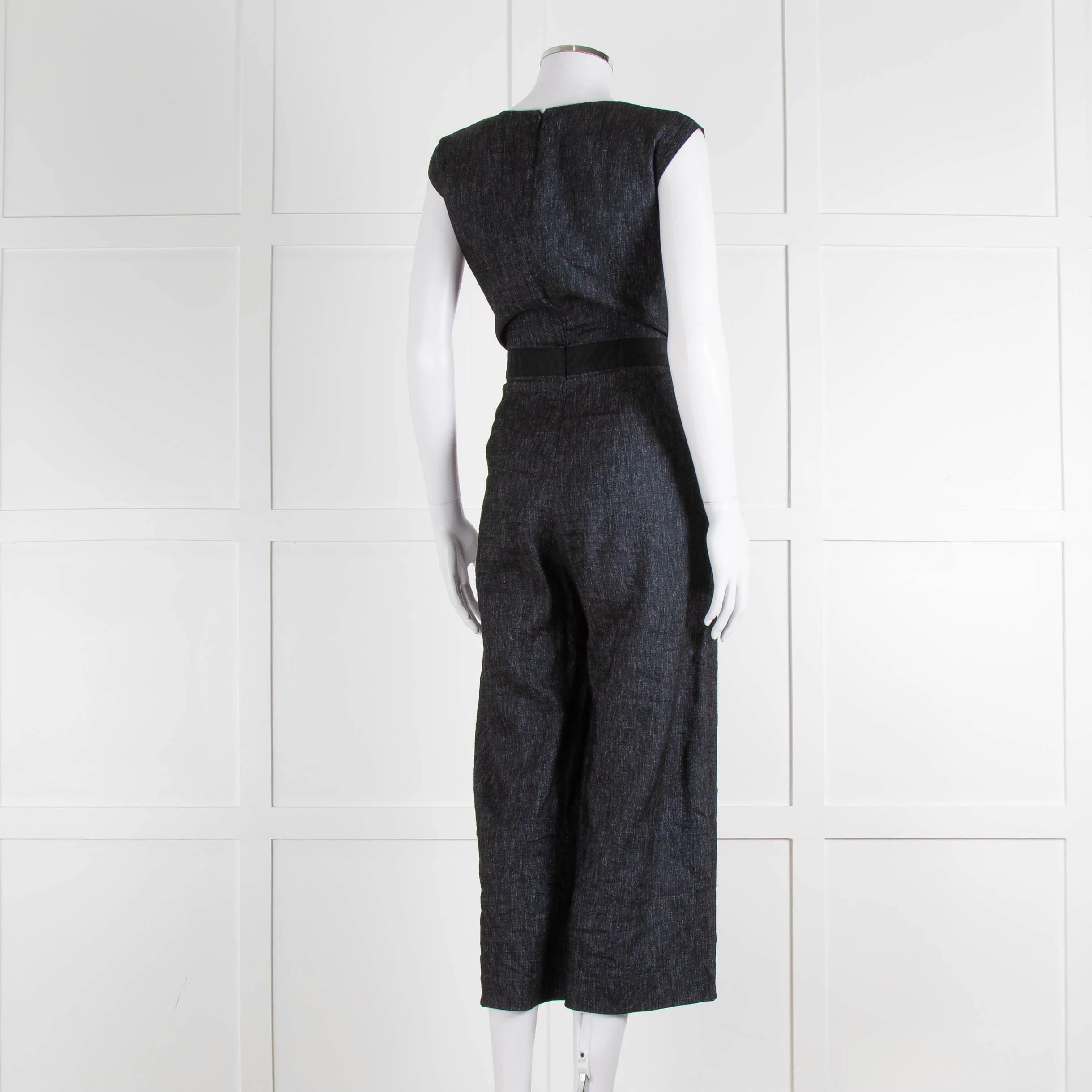 Maiyet Dark Blue Fleck Sleeveless Jumpsuit - Image 4