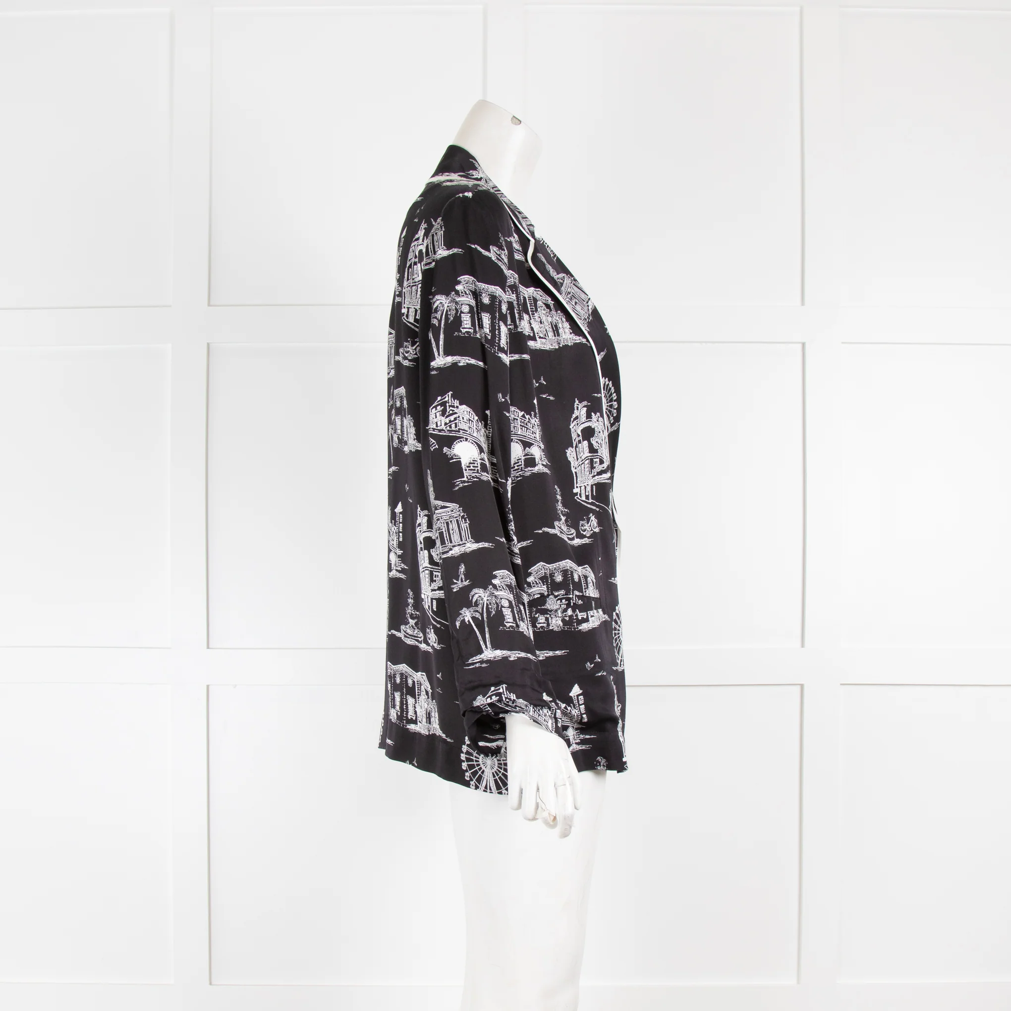 Maje Black and White Building Print Shacket - Image 2