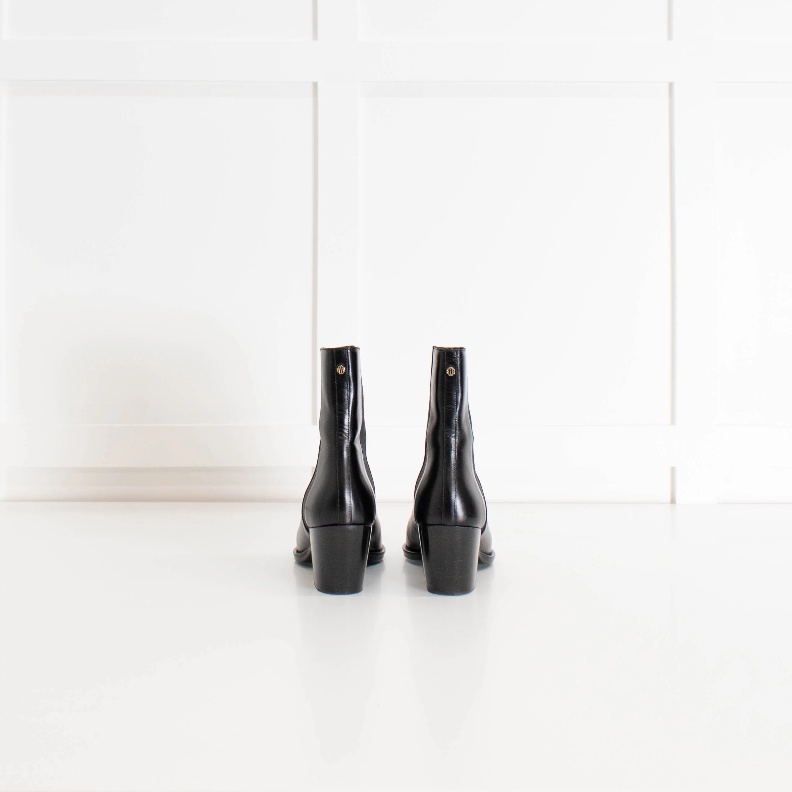 Maje Black Leather Heeled Ankle Boots - Image 4