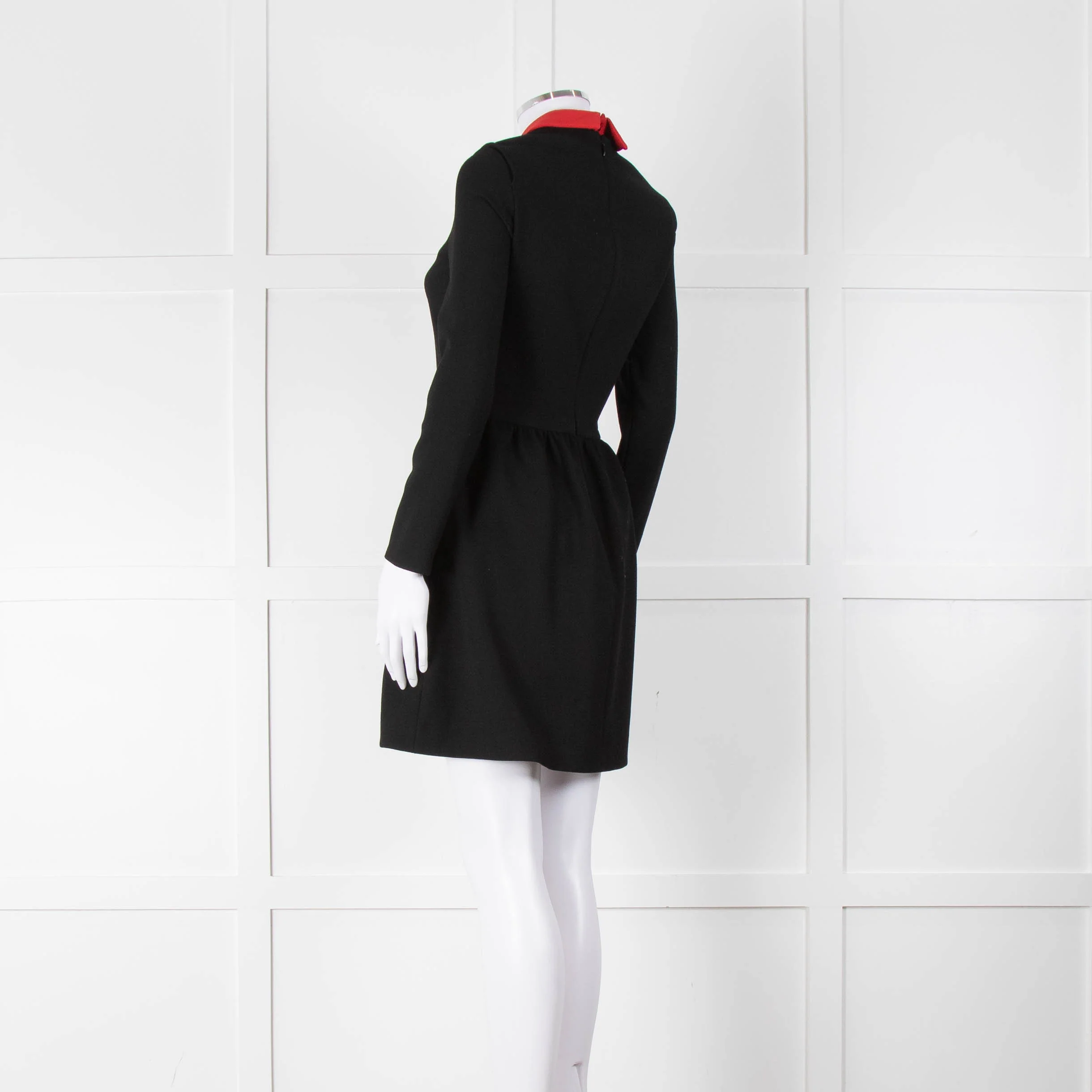 Maje Black Short Dress With Detachable Red Collar - Image 6