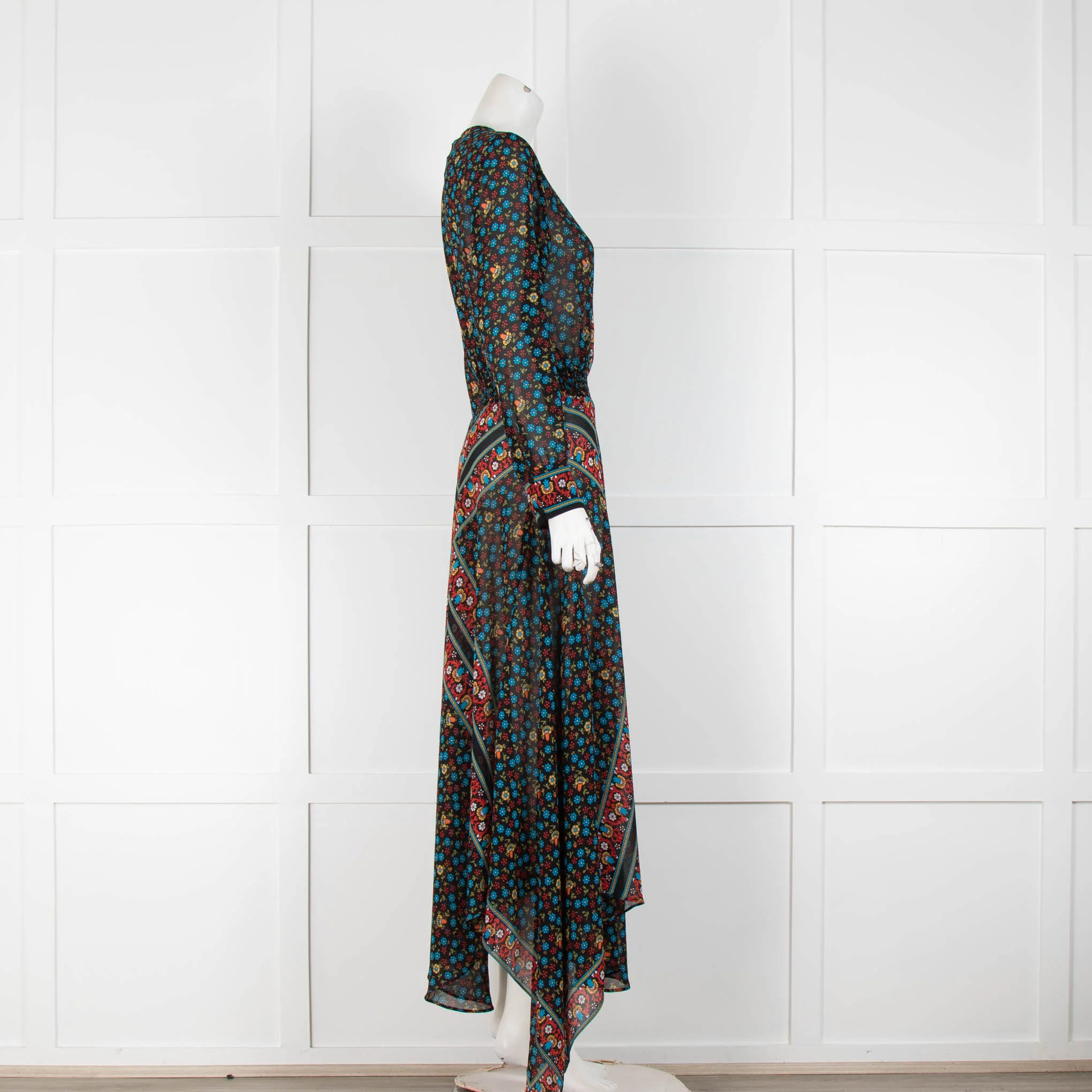 Maje Black Small Floral Print Floaty Dress - Image 2