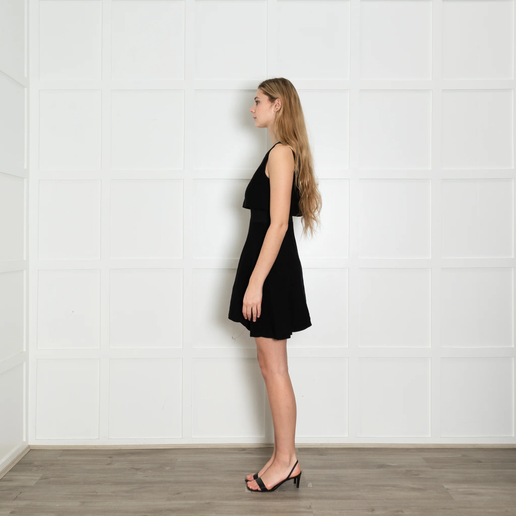Maje Black Textured Sleeveless Layered Short Dress - Image 4