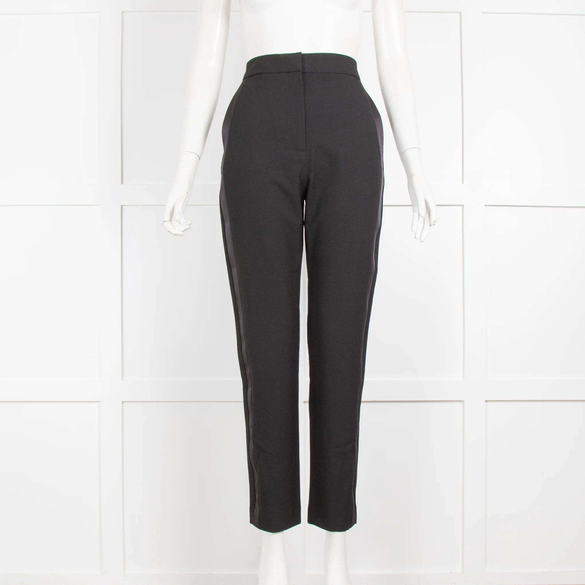 Maje Black Tuxedo Pant with Satin Side Stripe