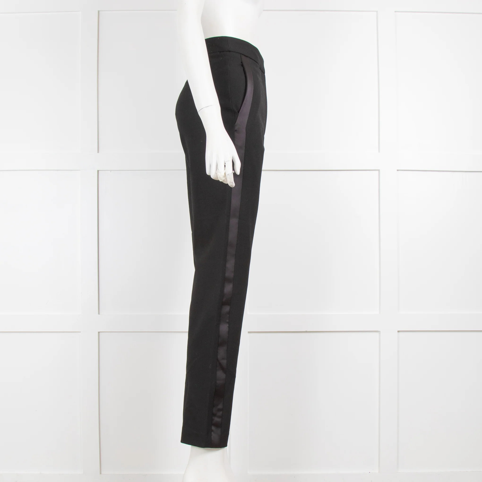 Maje Black Tuxedo Pant with Satin Side Stripe - Image 2