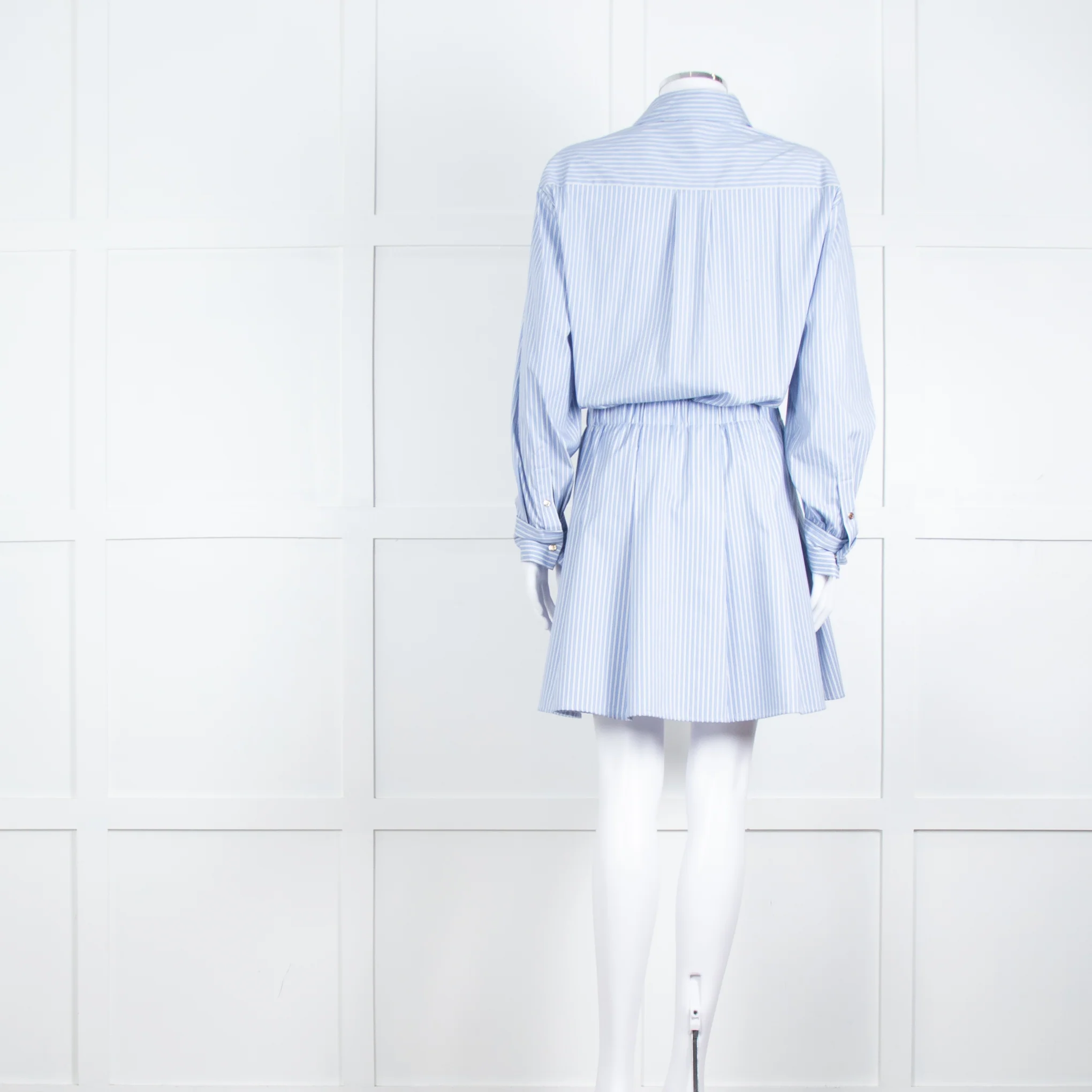 Maje Blue Stripe Cotton Shirt Dress - Image 5