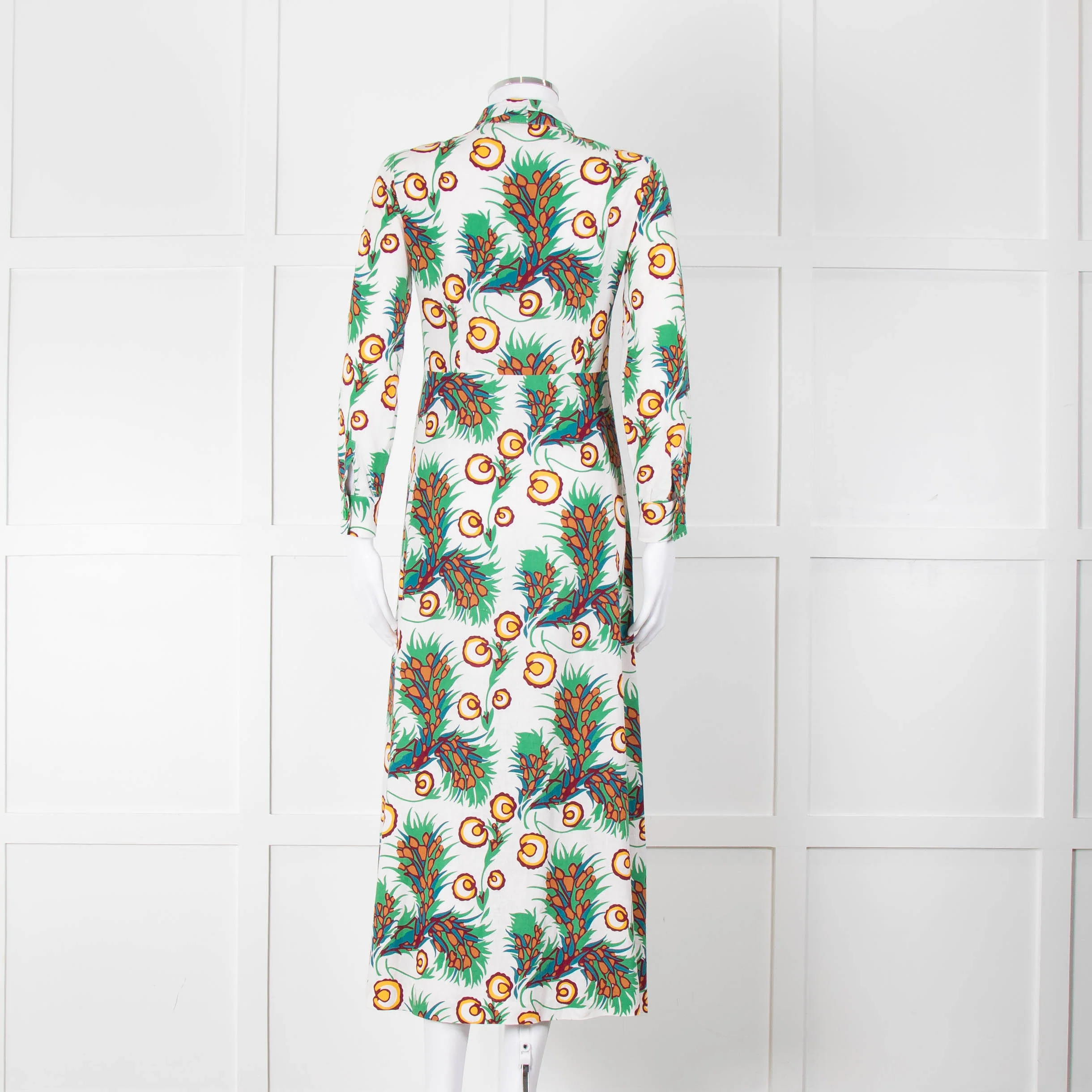 Maje Green Floral Cotton Shirt Dress - Image 5