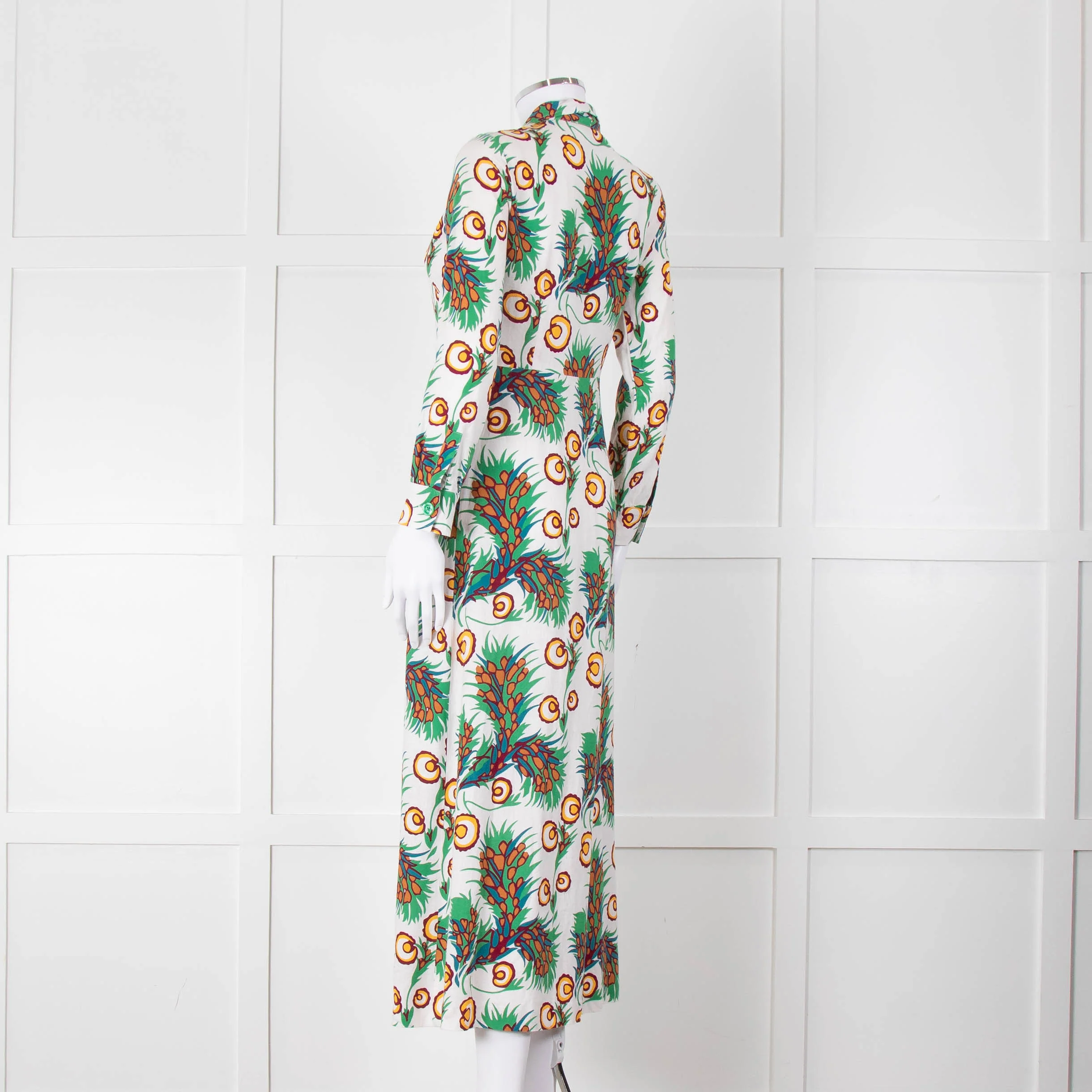 Maje Green Floral Cotton Shirt Dress - Image 6