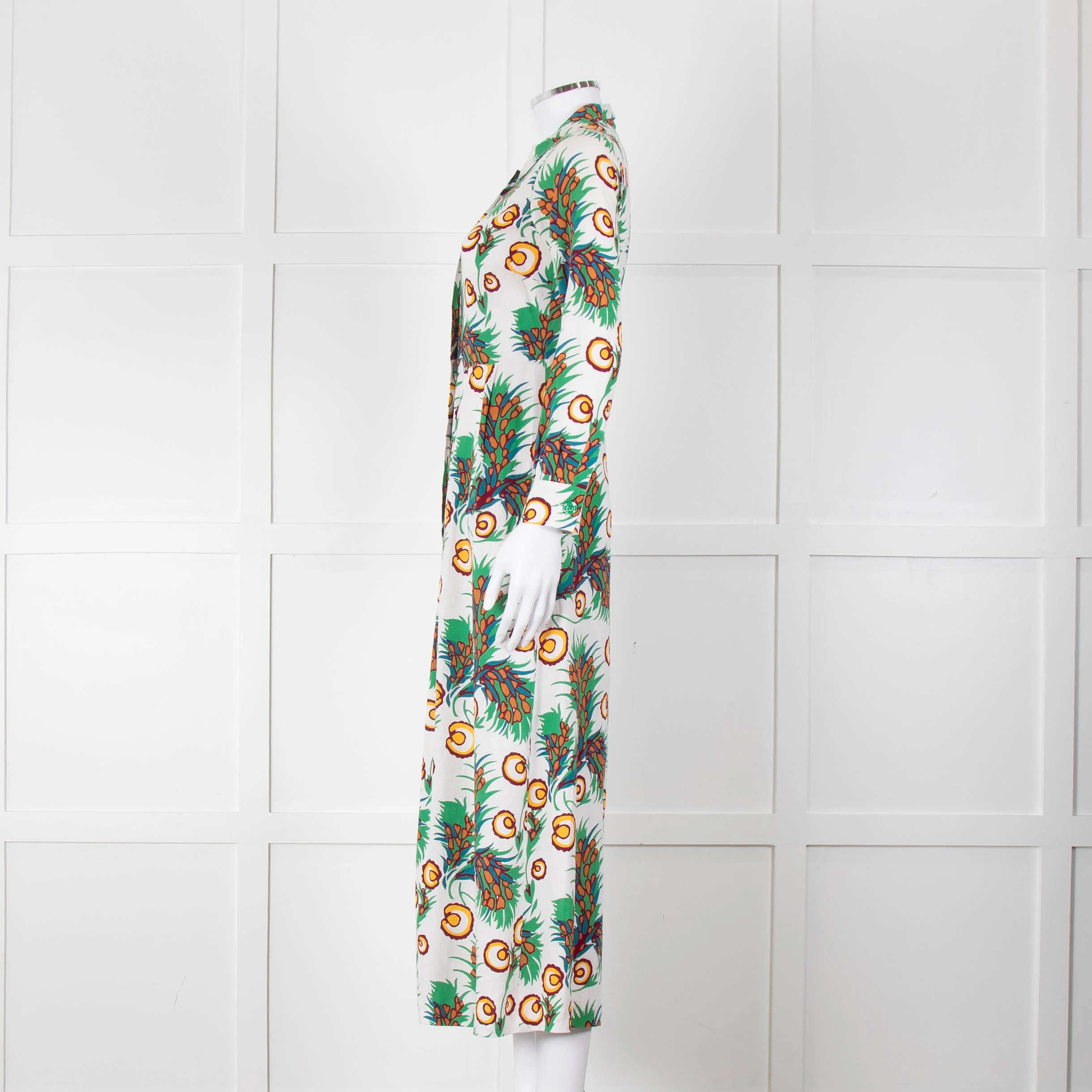Maje Green Floral Cotton Shirt Dress - Image 7