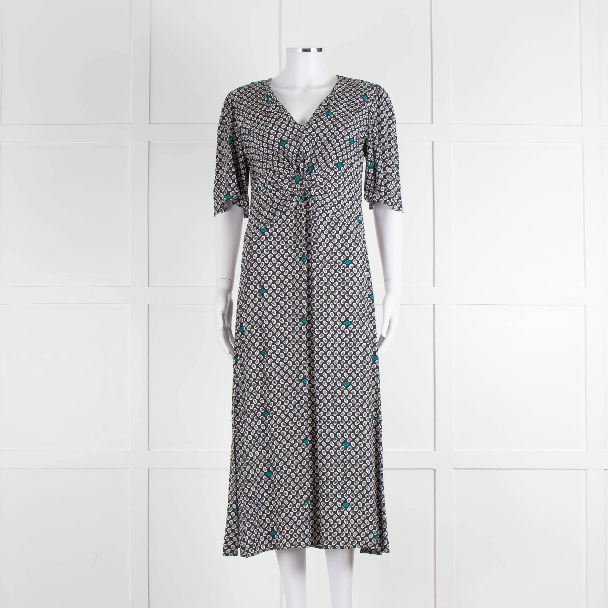 Maje Green Small Floral Print Dress