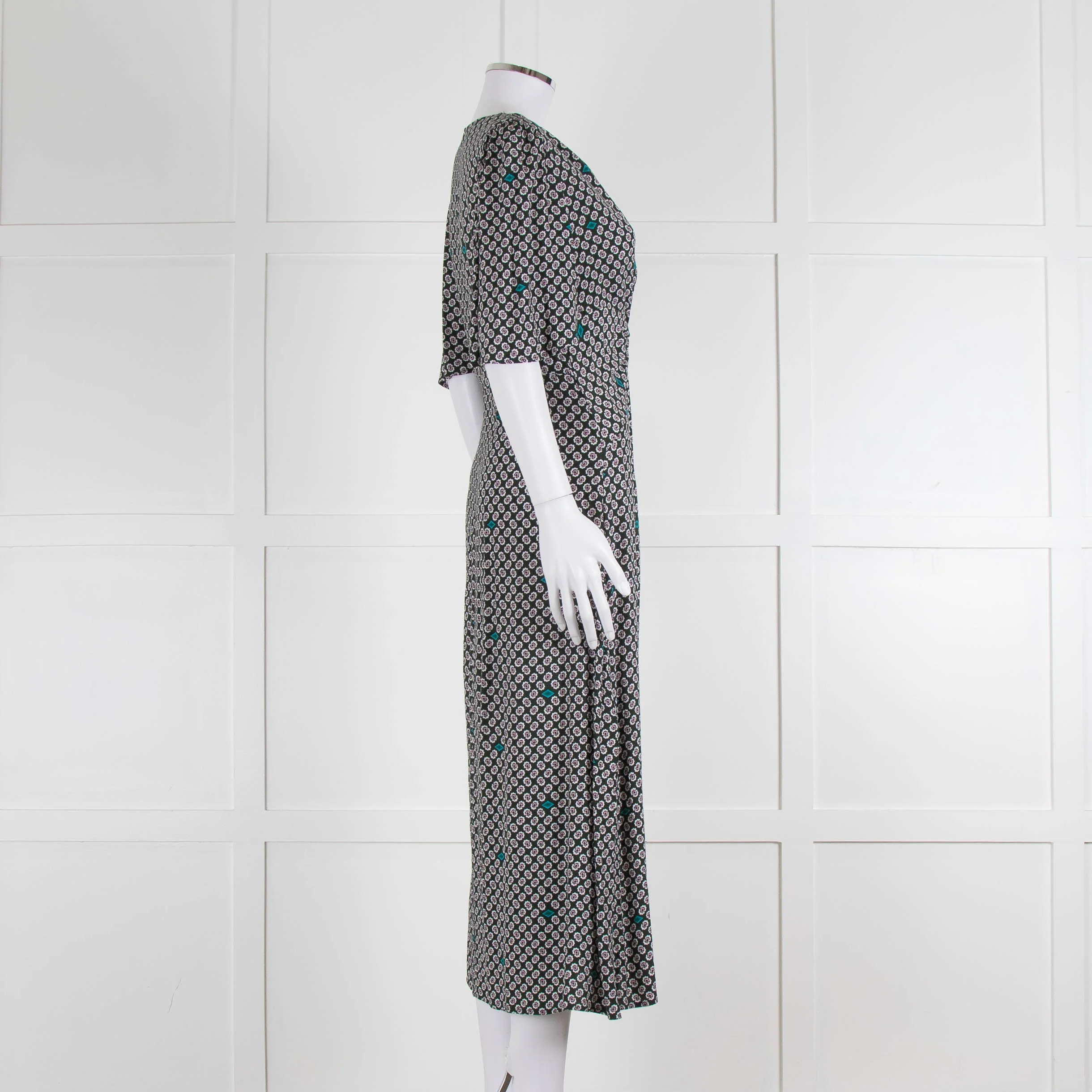 Maje Green Small Floral Print Dress - Image 3