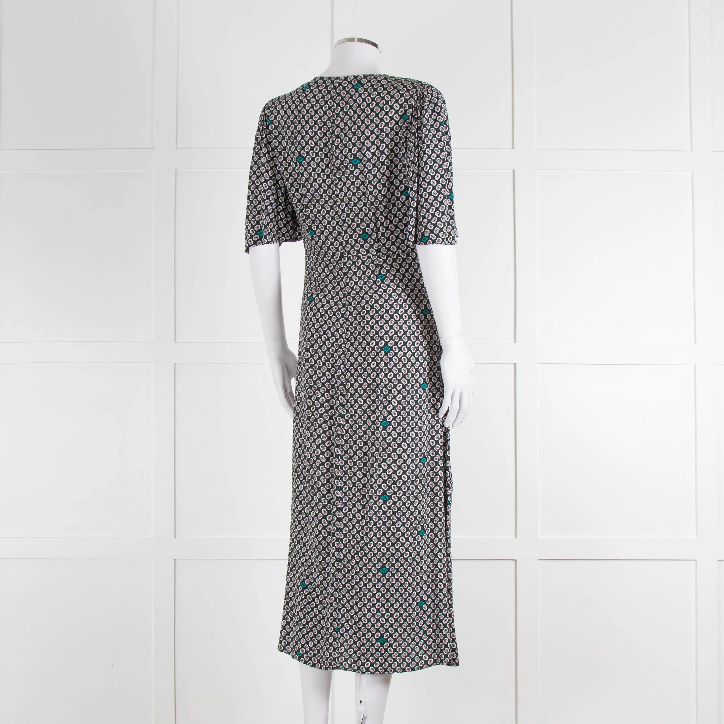 Maje Green Small Floral Print Dress - Image 4