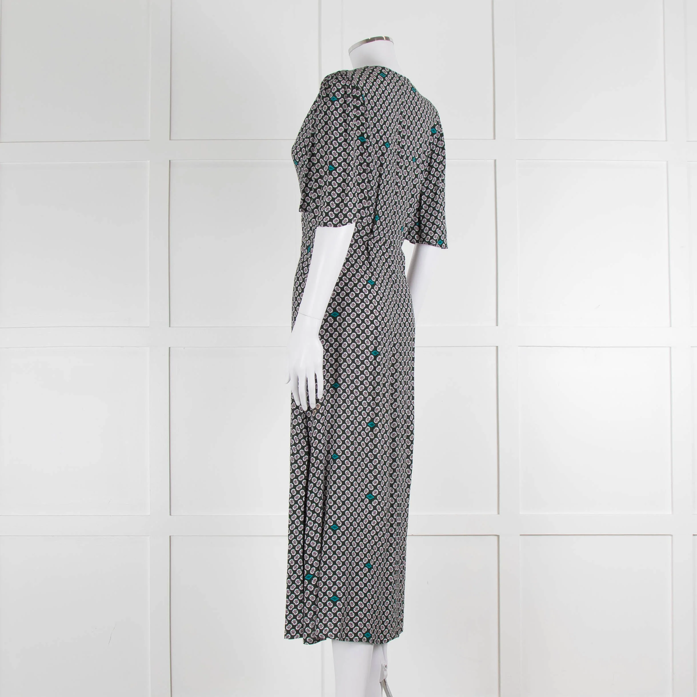 Maje Green Small Floral Print Dress - Image 6