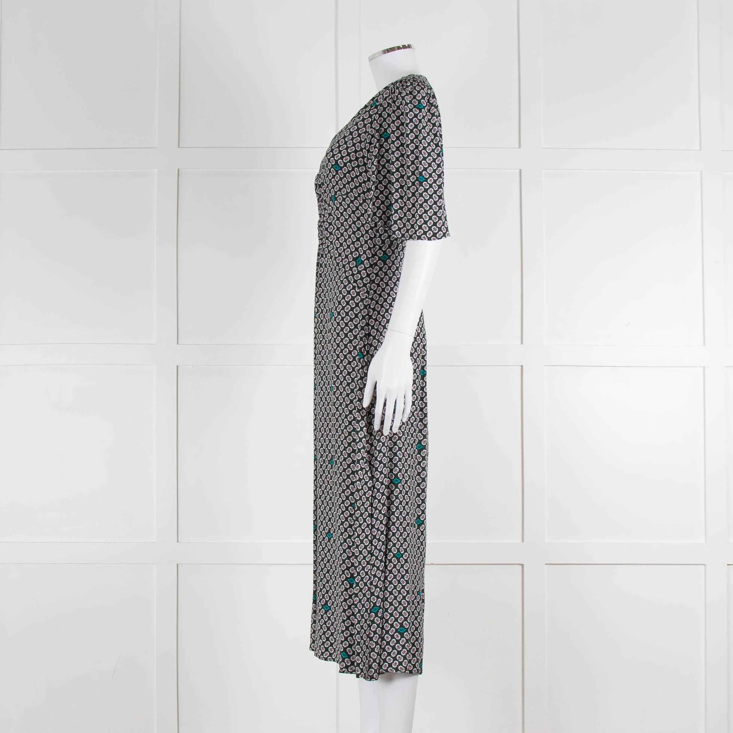 Maje Green Small Floral Print Dress - Image 7