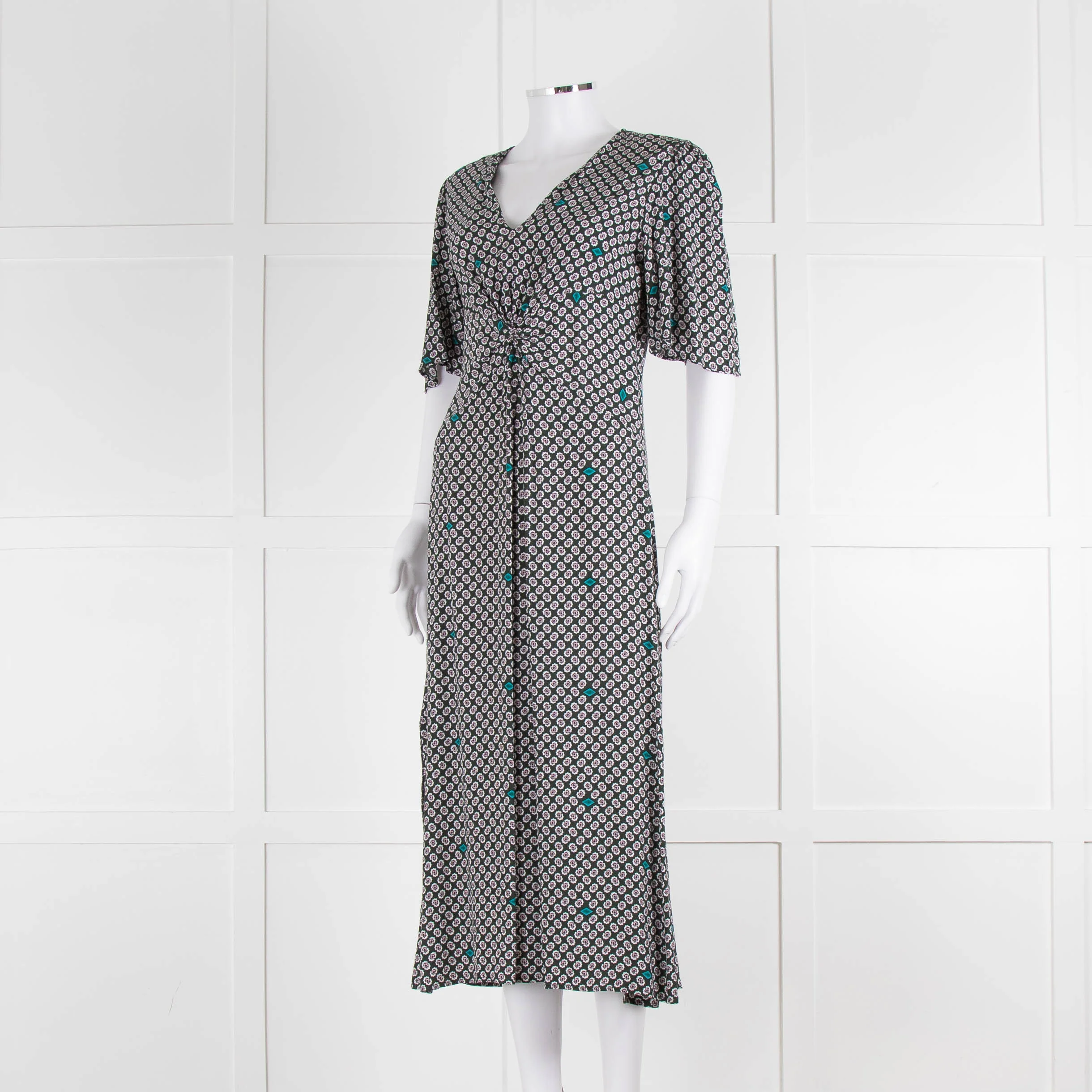 Maje Green Small Floral Print Dress - Image 8