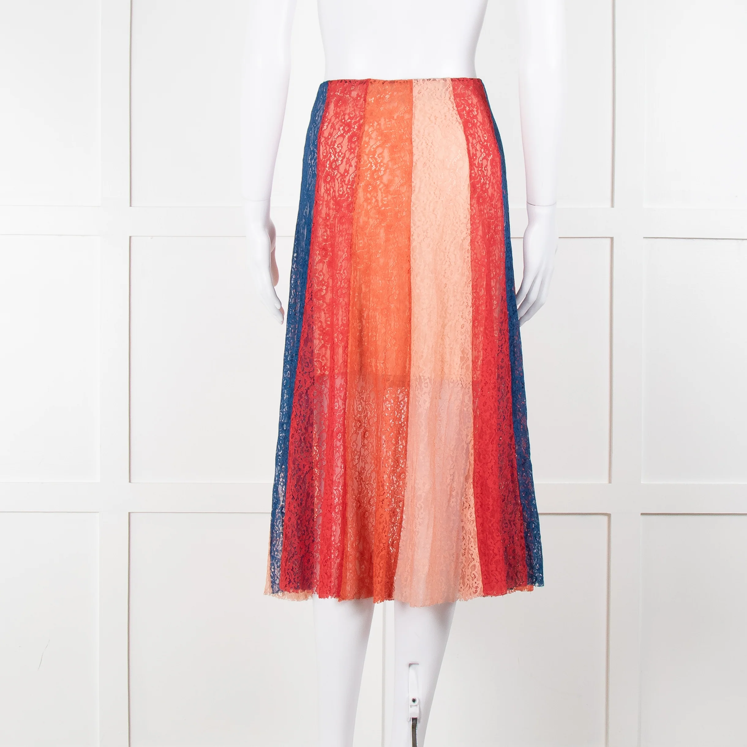 Maje Multicoloured Lace Panel Skirt With Elasticated Waist - Image 5