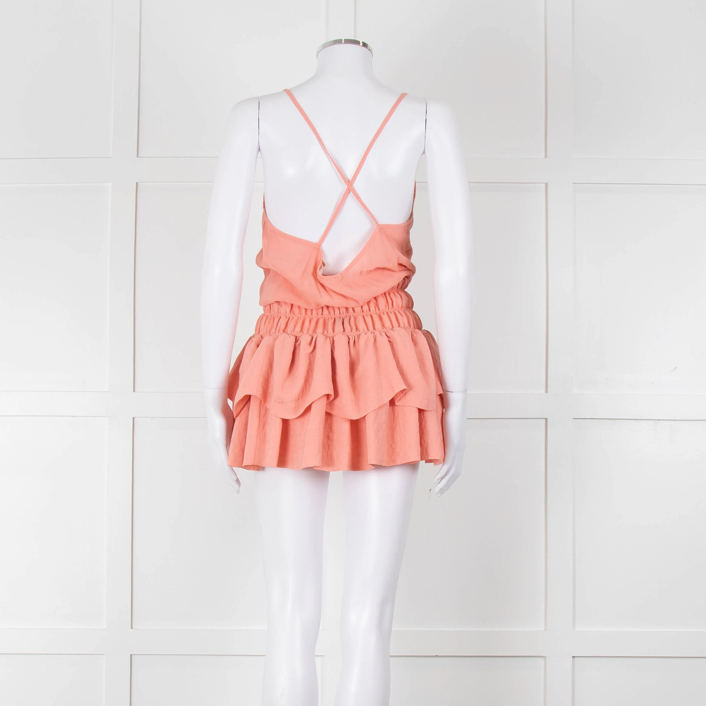 Maje Peach Sleeveless Mini Sun Dress - Image 6