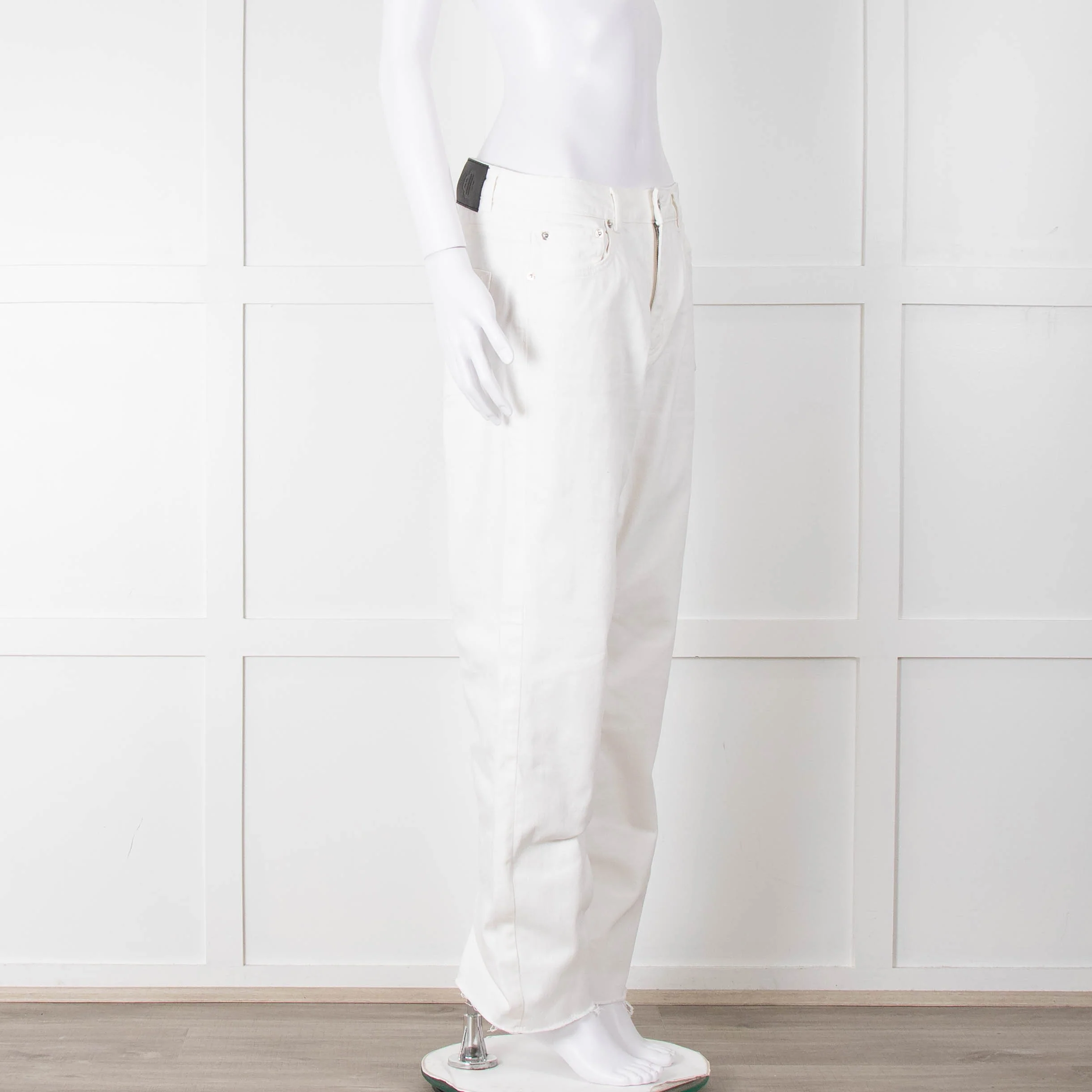 Maje White Wide Legged Unstitched Hem Jeans - Image 2