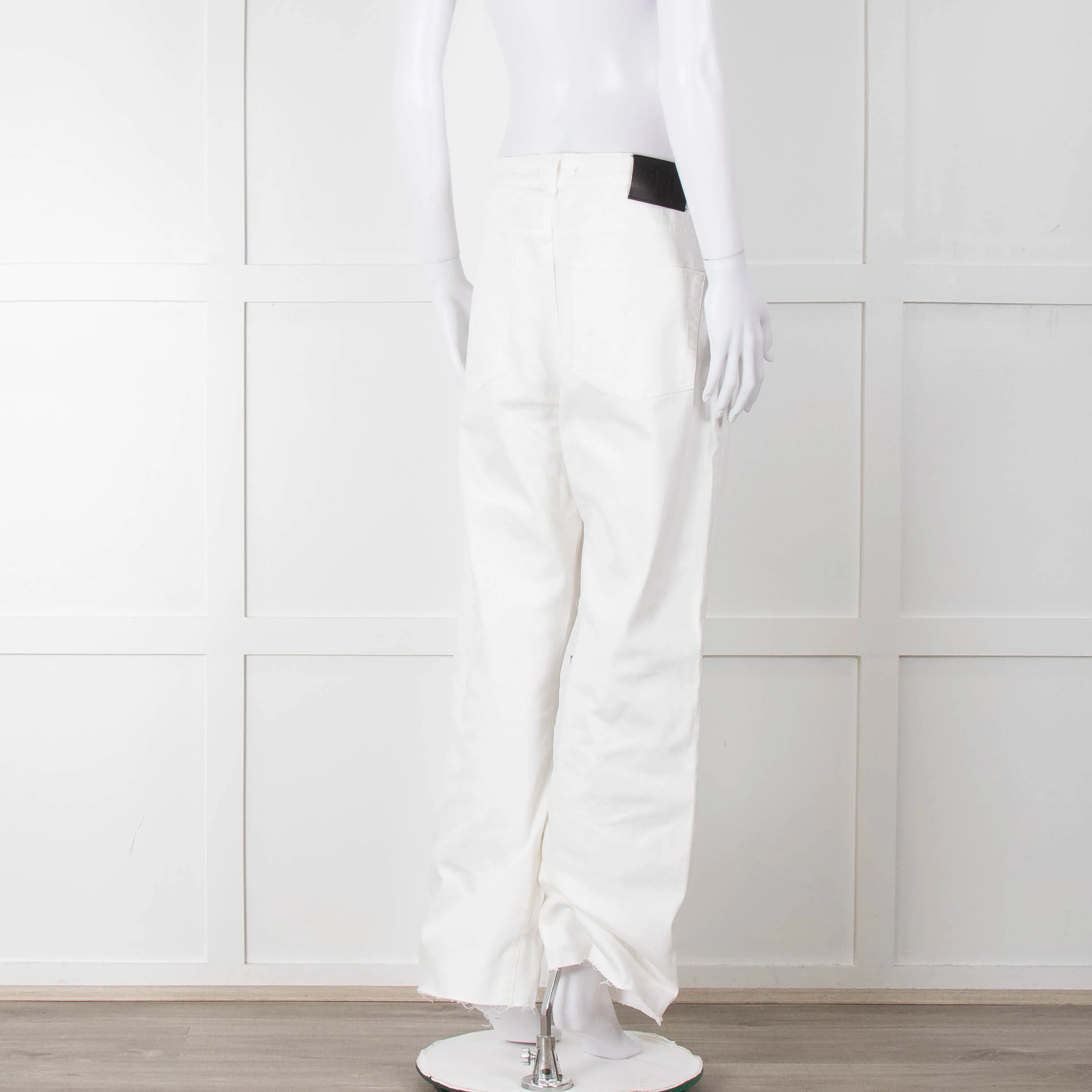 Maje White Wide Legged Unstitched Hem Jeans - Image 4