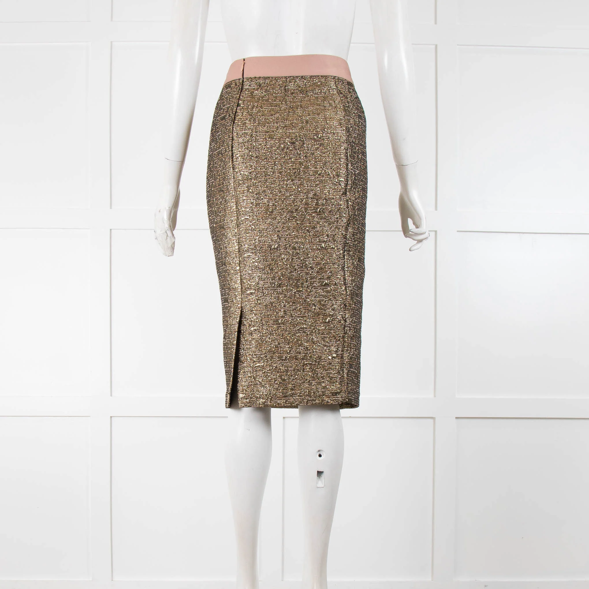 Malene Birger Gold Shimmer Pencil Skirt - Image 3