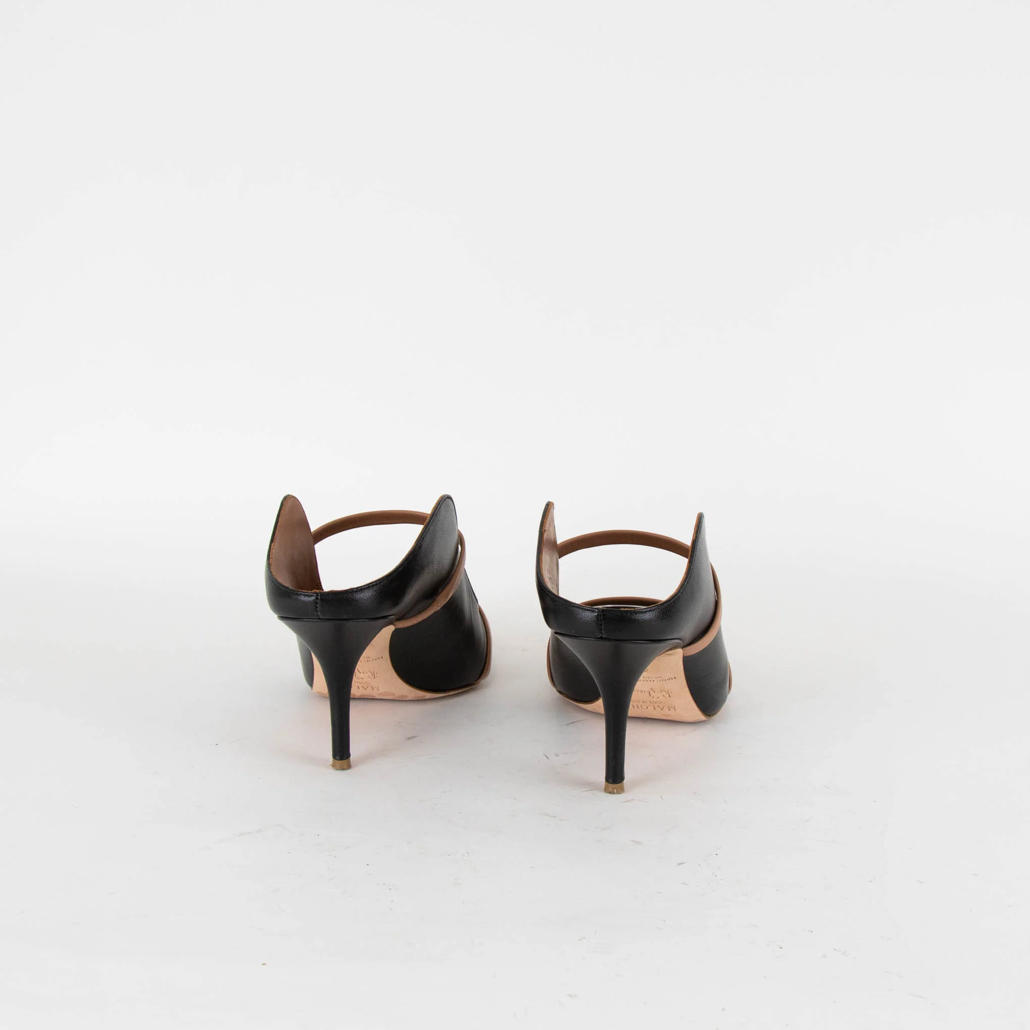 Malone Souliers Maureen Black Brown Detail Leather Heel Shoes - Image 4