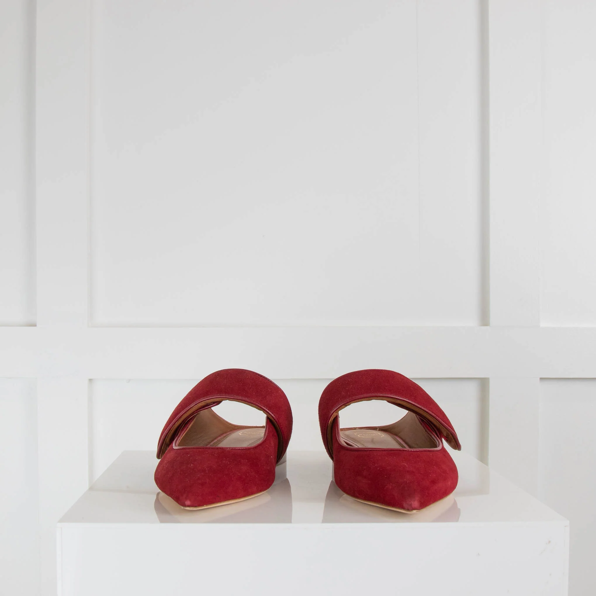 Malone Souliers Burgundy Open Heel Pointed Flats - Image 2