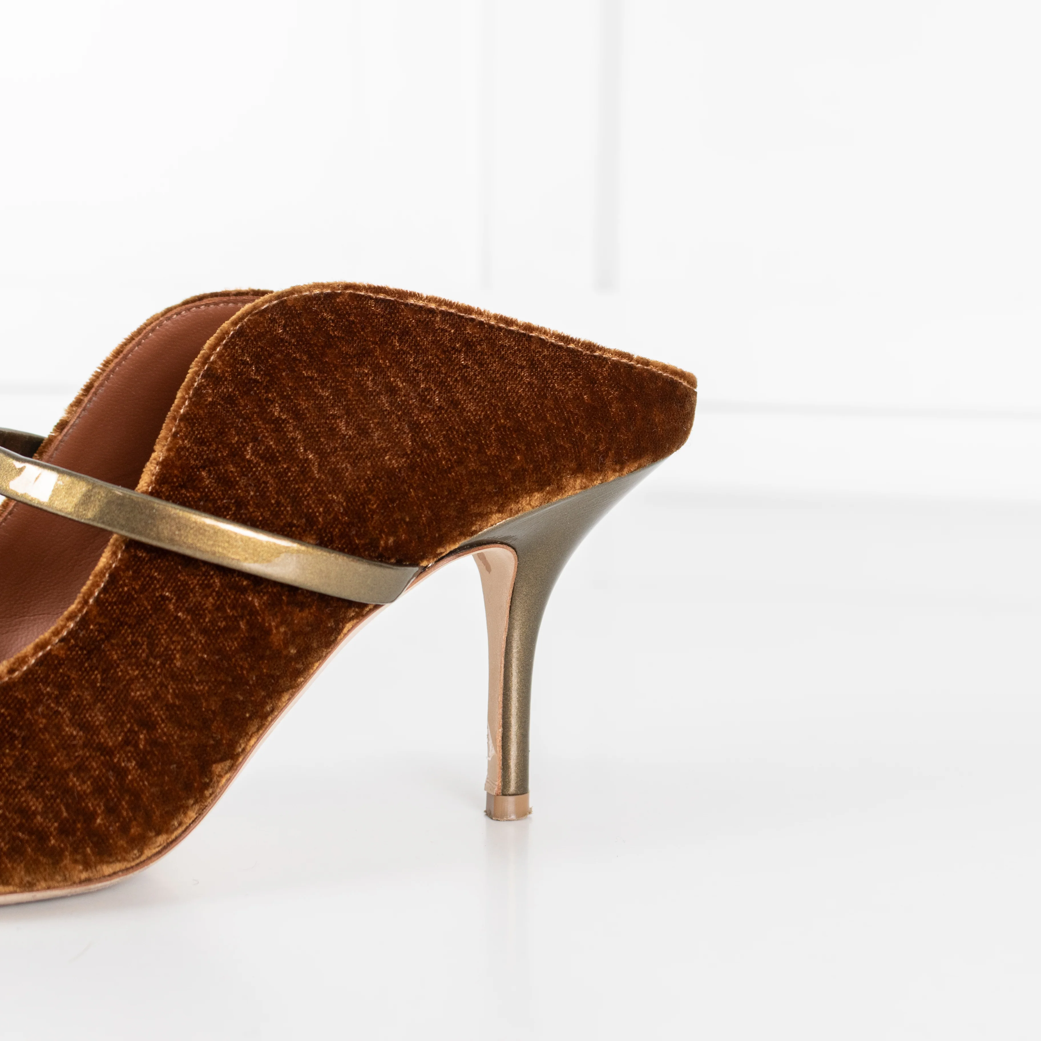 Malone Souliers Gold & Mustard Velvet Shoes - Image 11