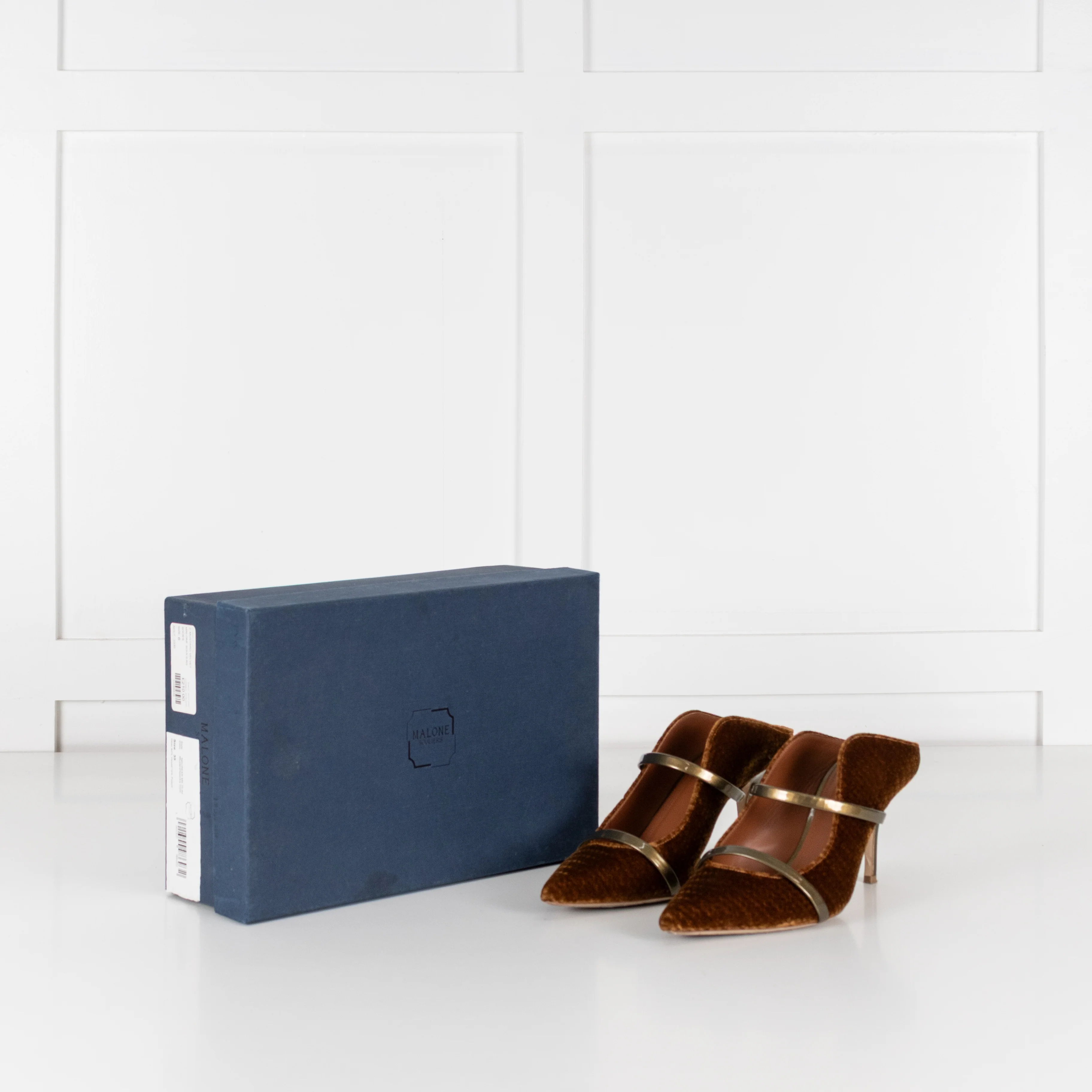 Malone Souliers Gold & Mustard Velvet Shoes - Image 2