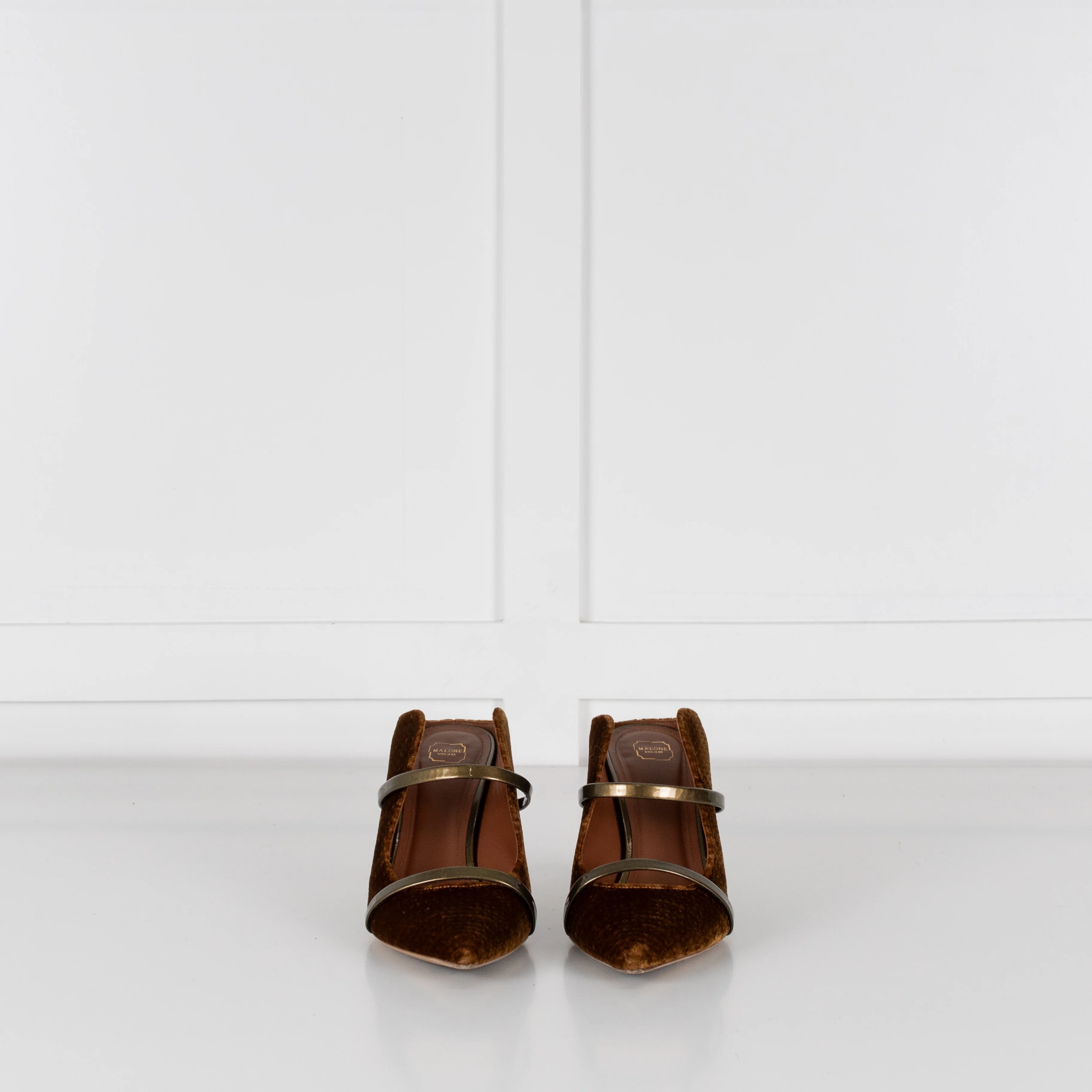Malone Souliers Gold & Mustard Velvet Shoes - Image 3