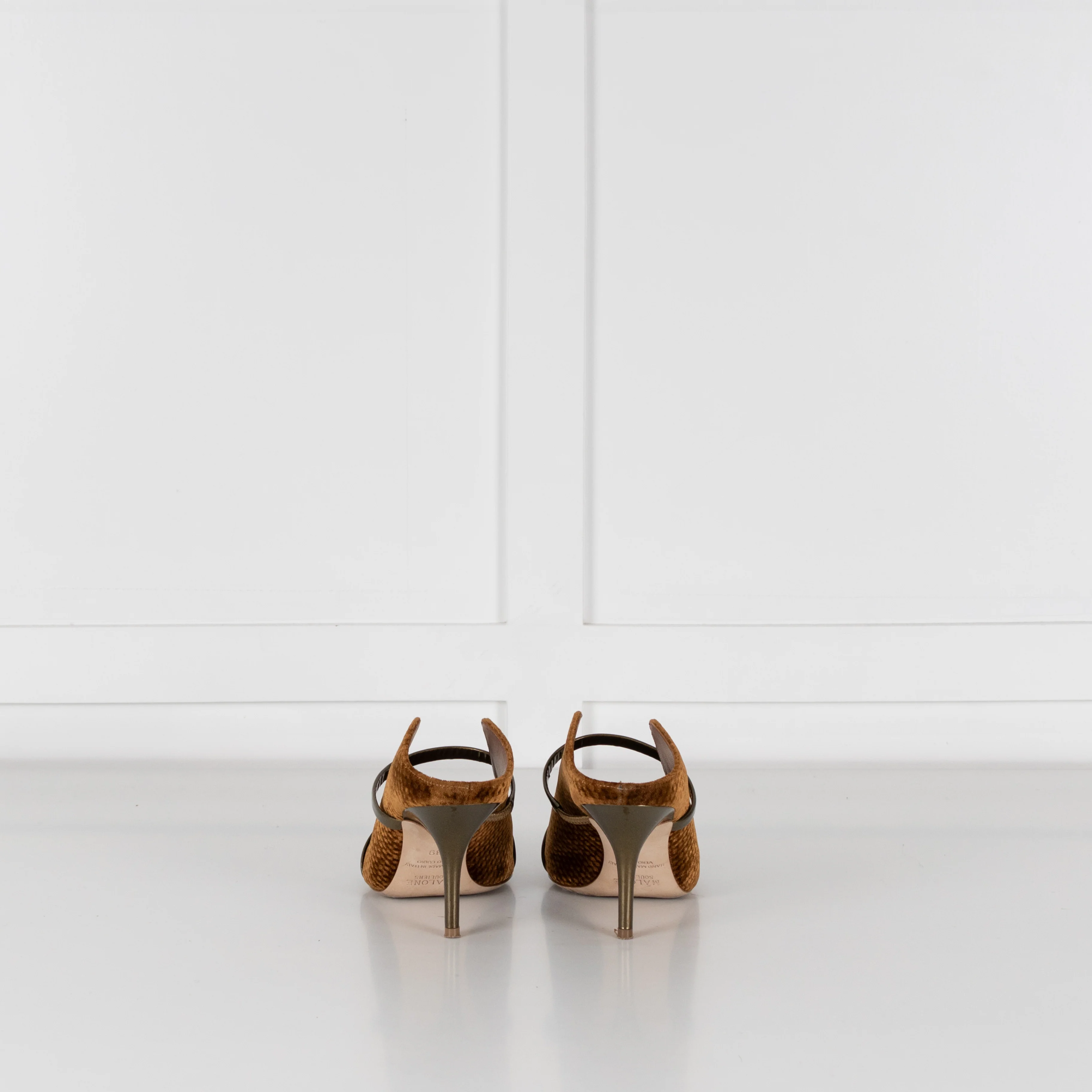 Malone Souliers Gold & Mustard Velvet Shoes - Image 5