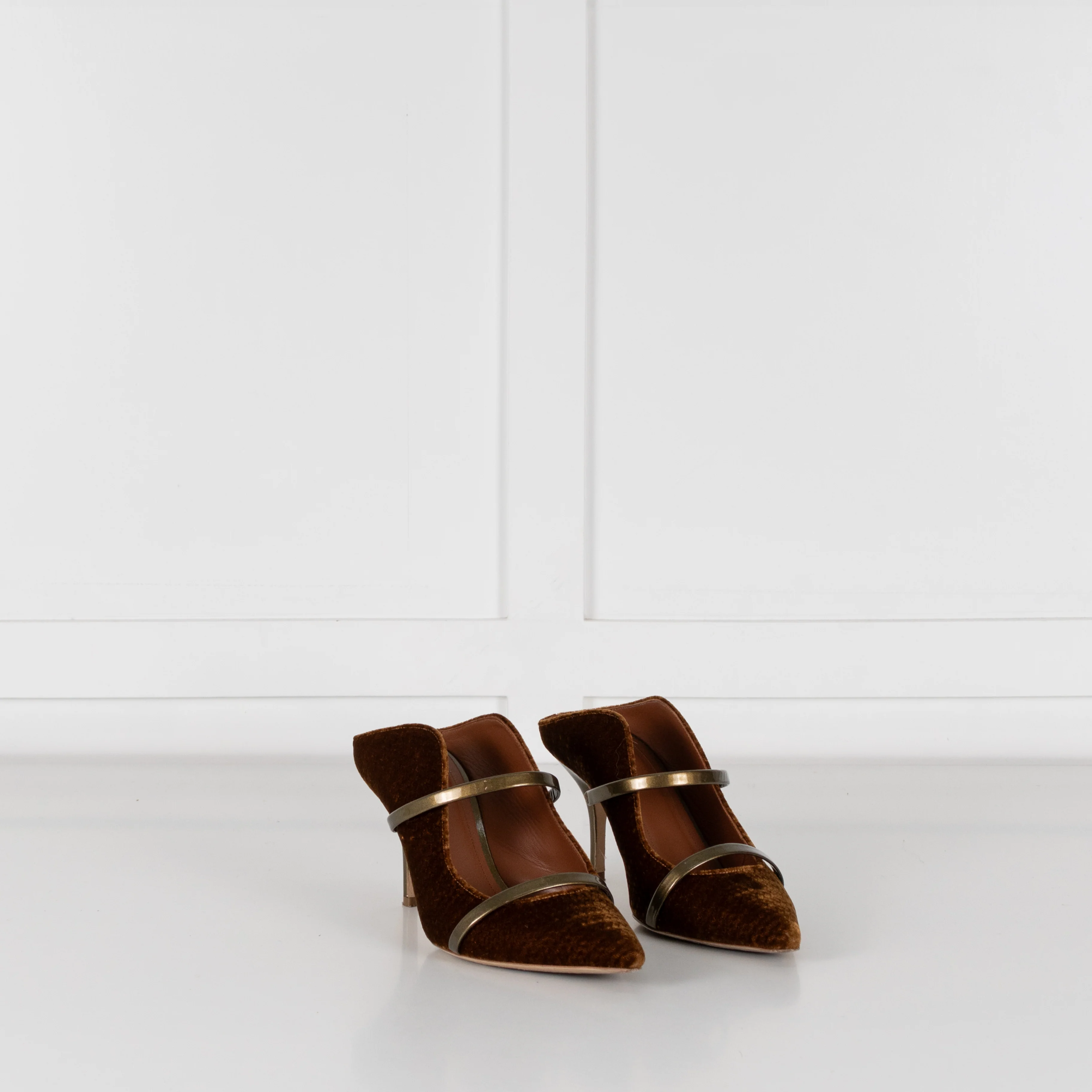 Malone Souliers Gold & Mustard Velvet Shoes - Image 7