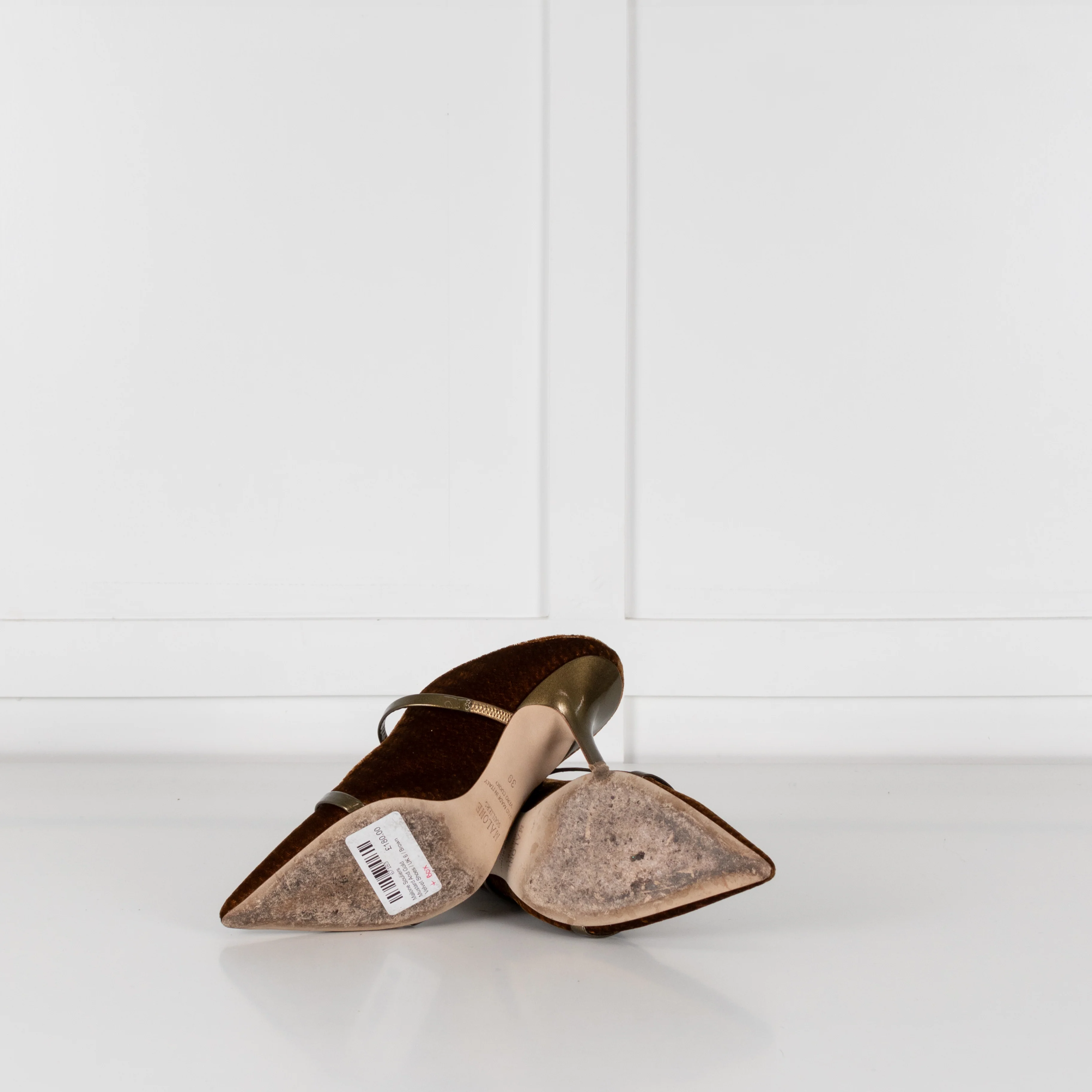 Malone Souliers Gold & Mustard Velvet Shoes - Image 8