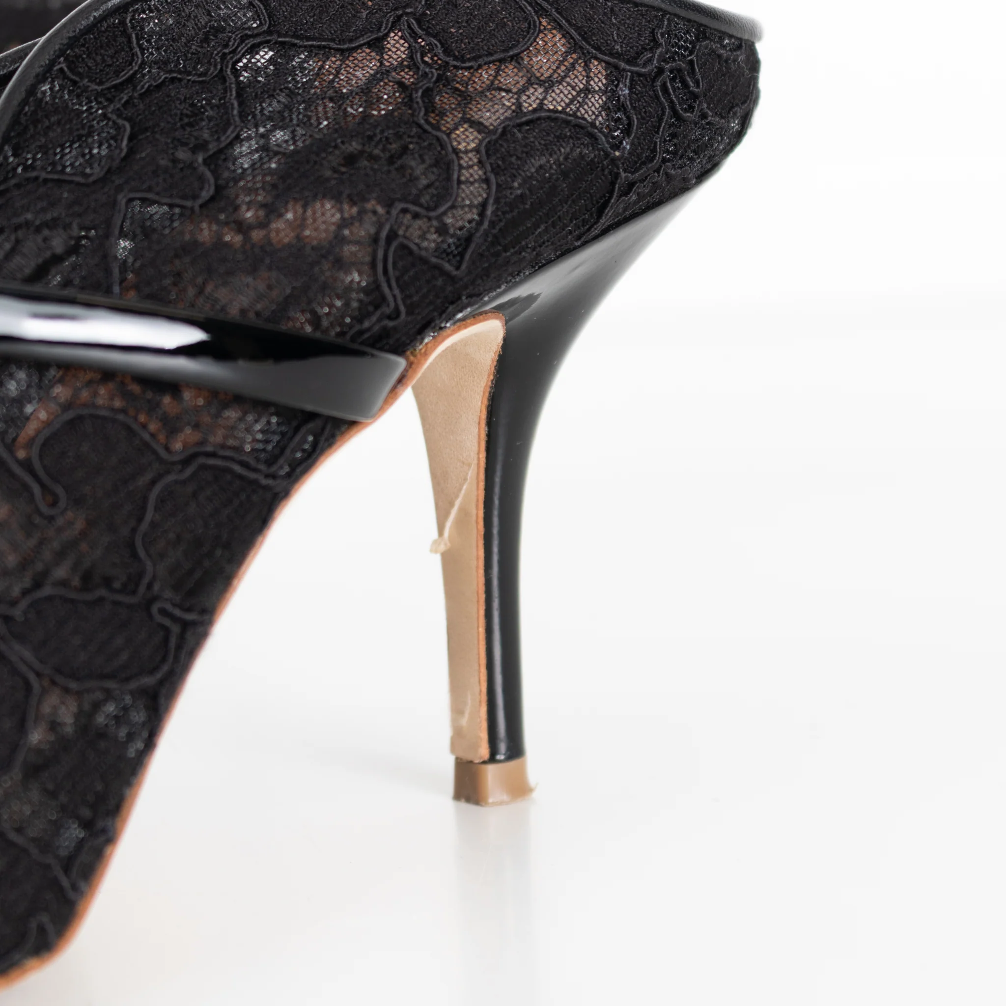 Malone Souliers Maureen Black Lace Heeled Mules - Image 13
