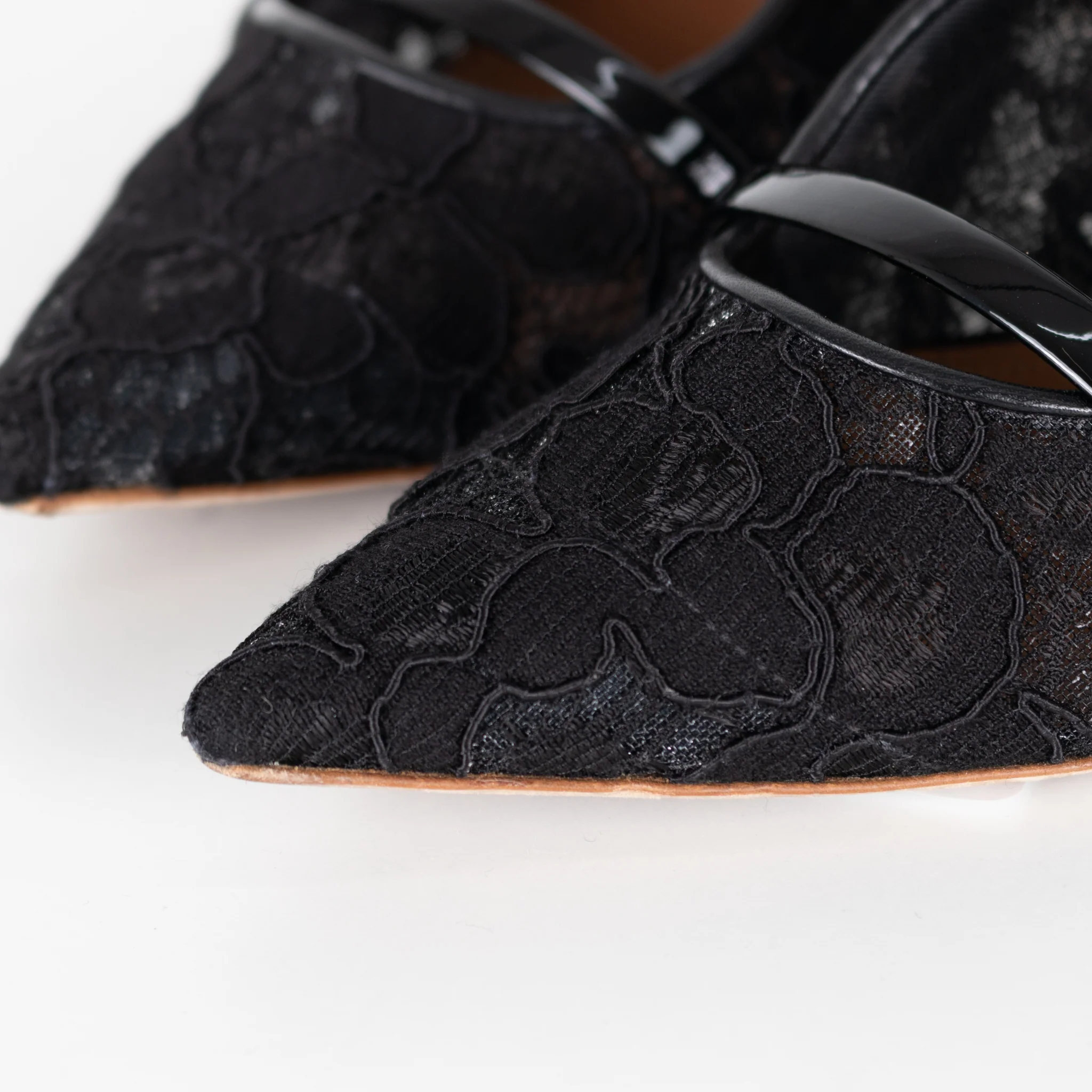 Malone Souliers Maureen Black Lace Heeled Mules - Image 14