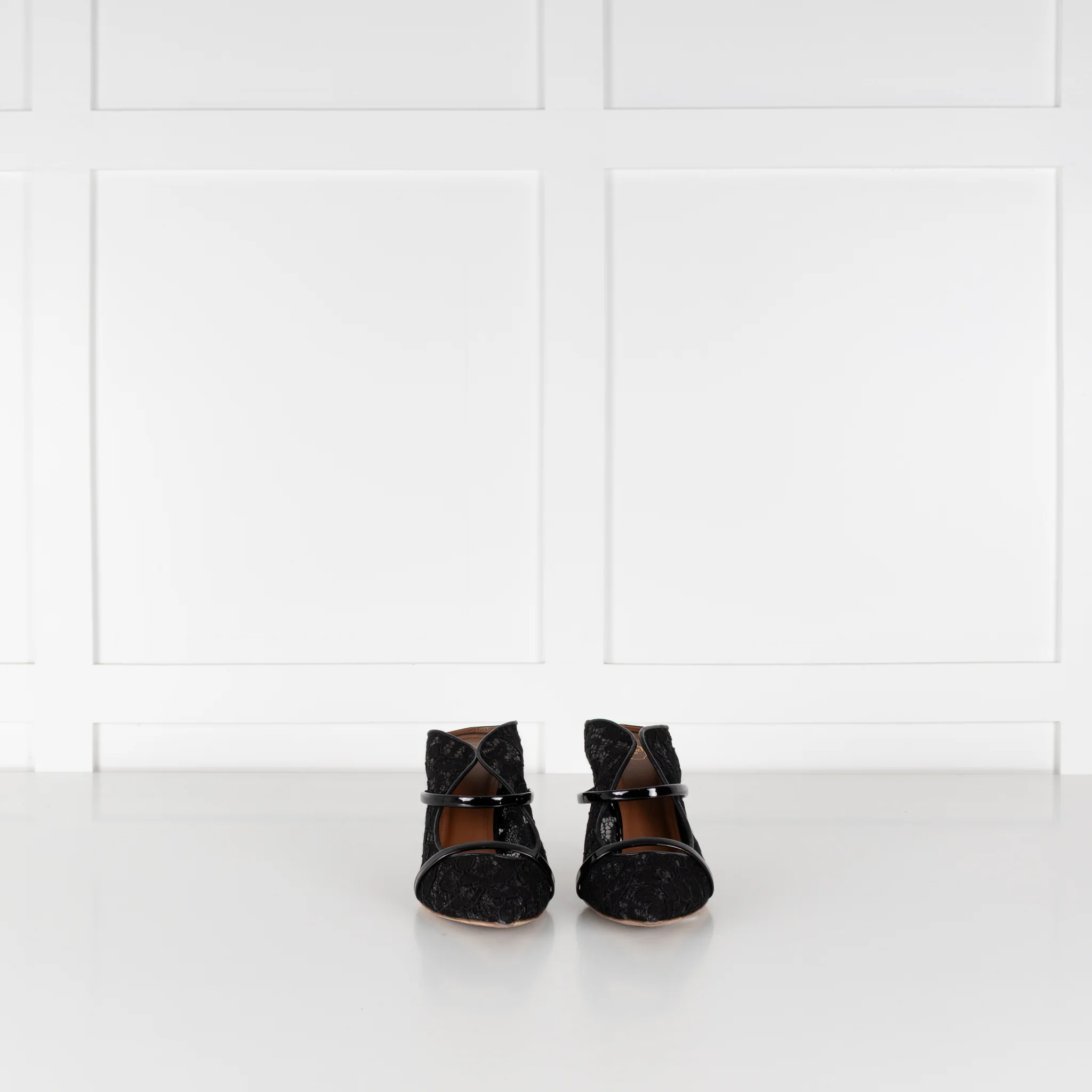Malone Souliers Maureen Black Lace Heeled Mules - Image 3