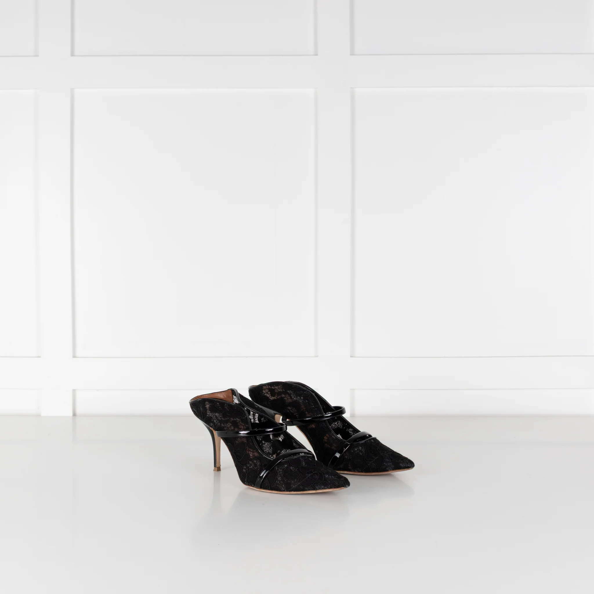 Malone Souliers Maureen Black Lace Heeled Mules - Image 7
