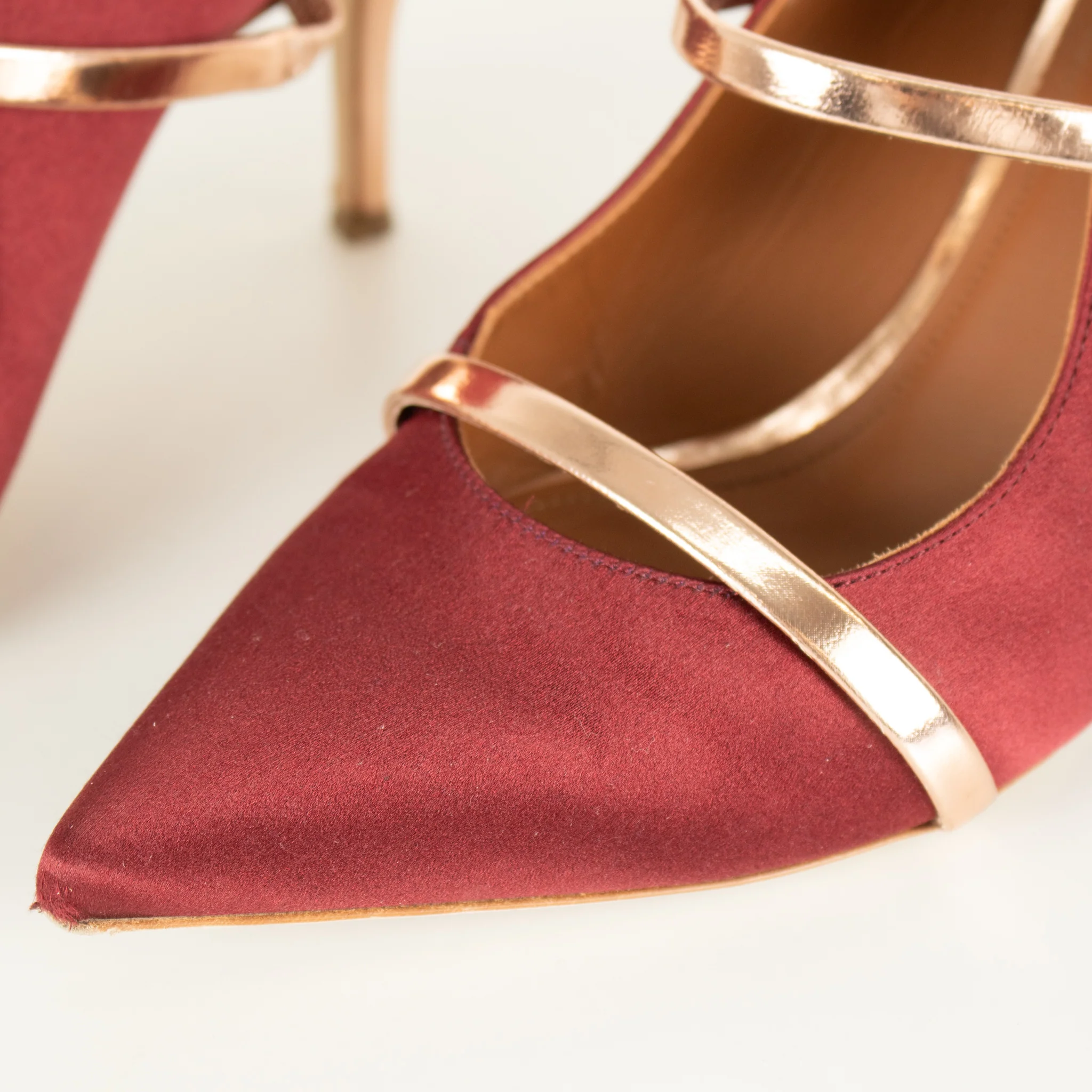Malone Souliers Maureen Wine Satin Mules - Image 12