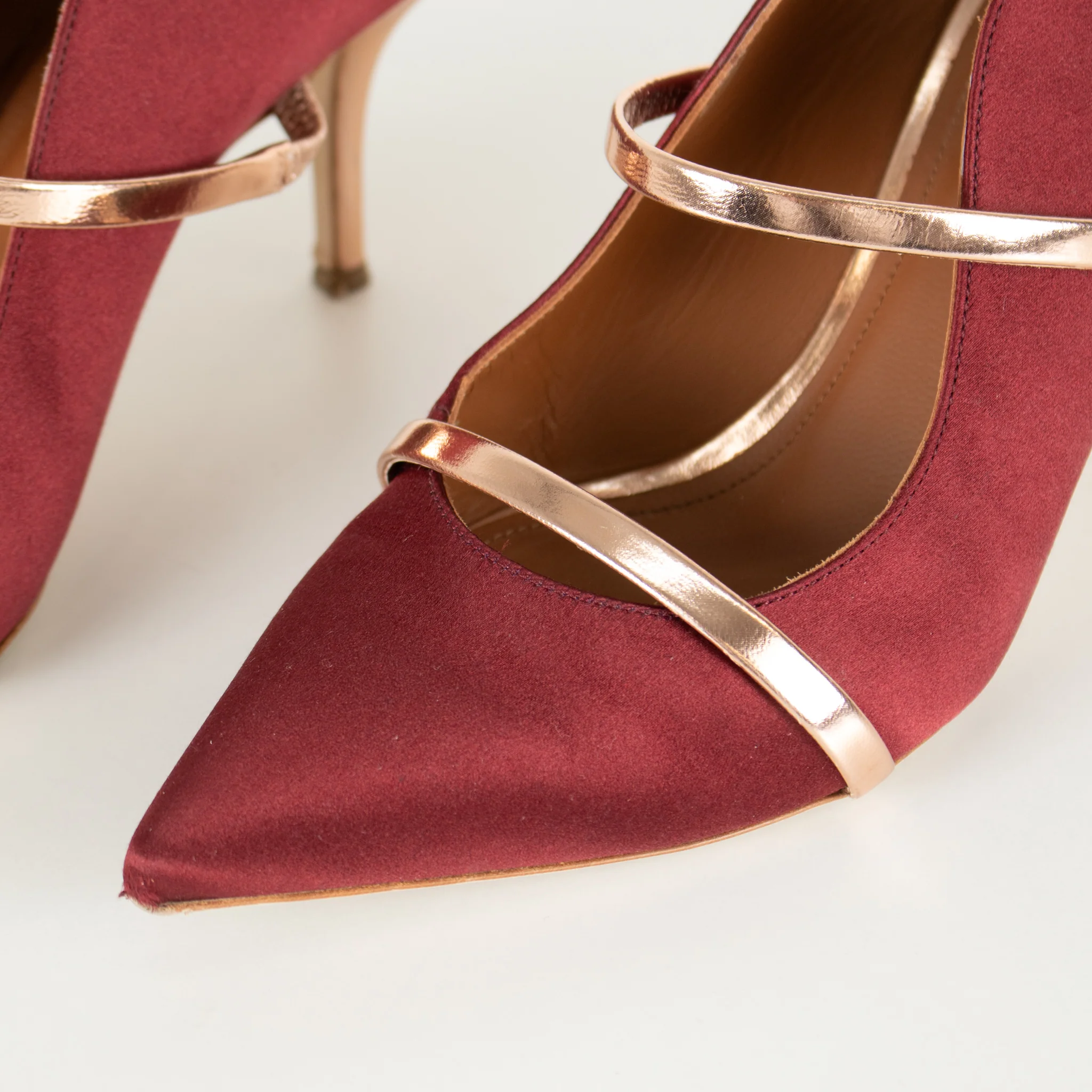 Malone Souliers Maureen Wine Satin Mules - Image 13